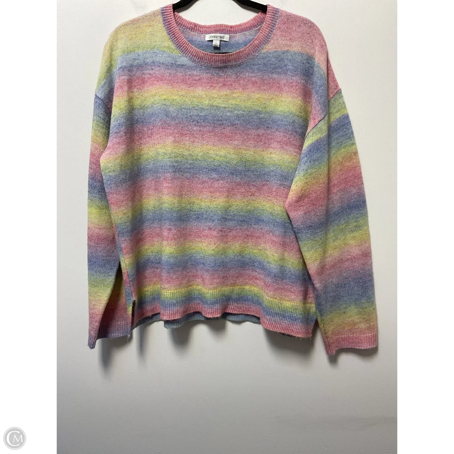 Sweater By Johnny Was In Rainbow Print, Size: L
