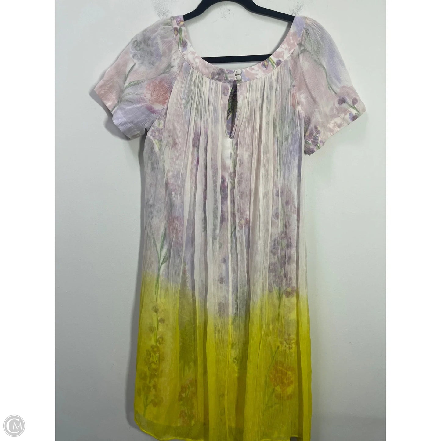 Dress Casual Short By Hd In Paris In White & Yellow, Size: S