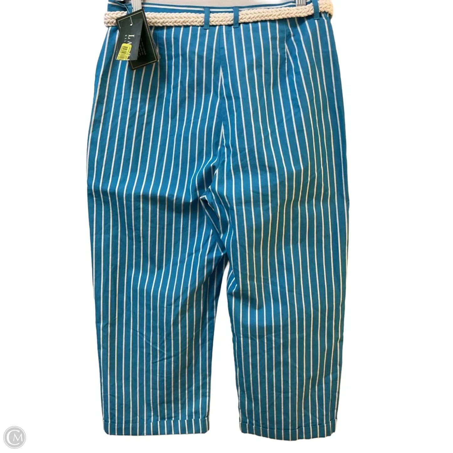 Capris By Lauren By Ralph Lauren In Blue & White, Size: 8