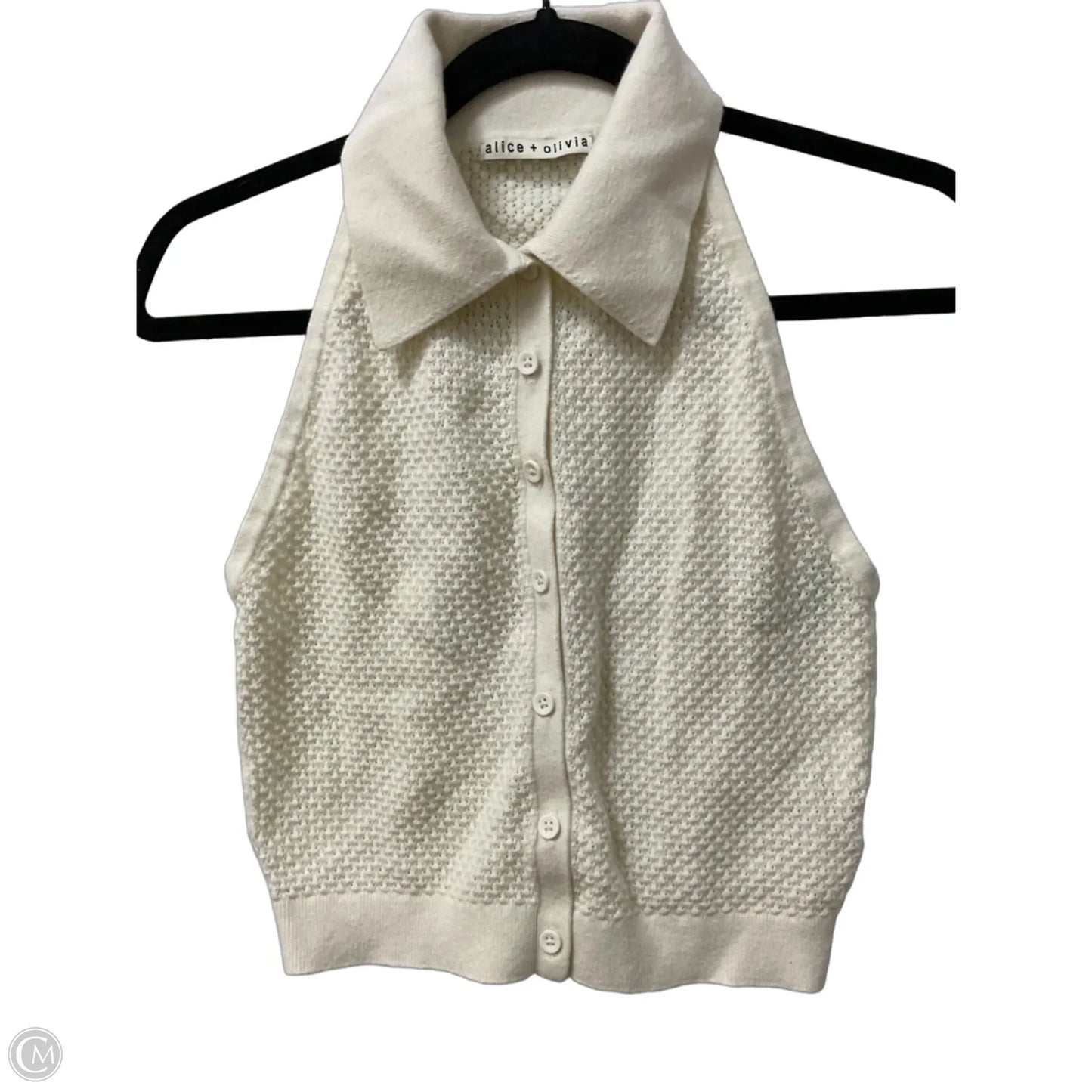 Top Sleeveless Designer By Alice + Olivia In Cream, Size: M