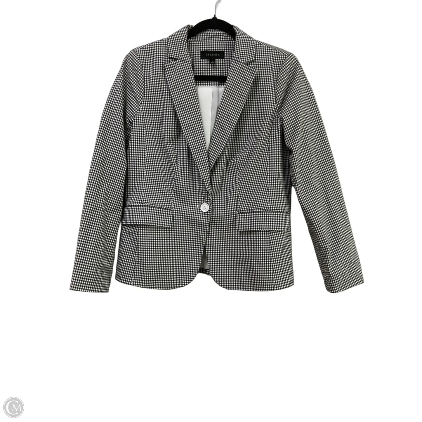 Blazer By Talbots In Checkered Pattern, Size: S