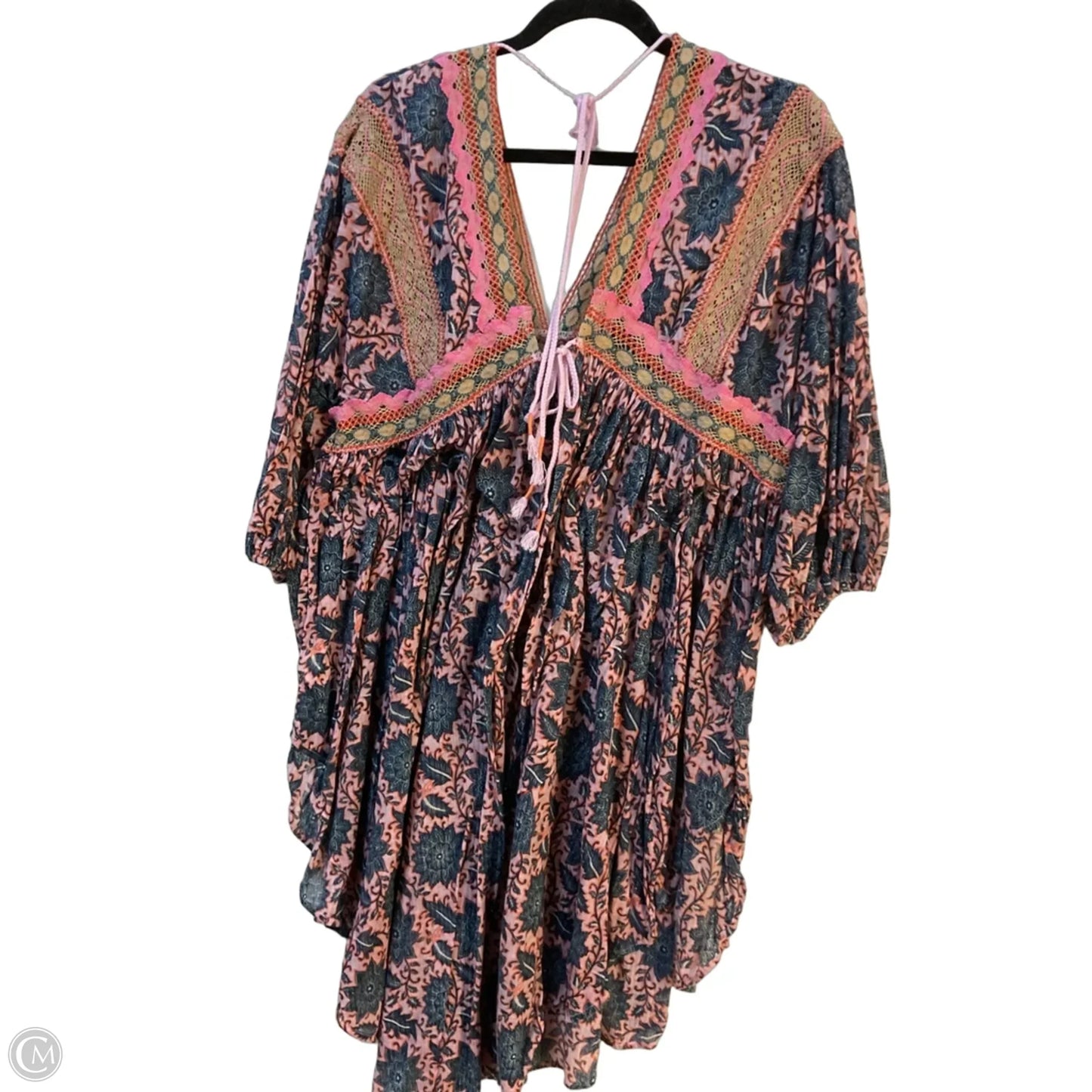 Tunic 3/4 Sleeve By Free People In Floral Print, Size: S