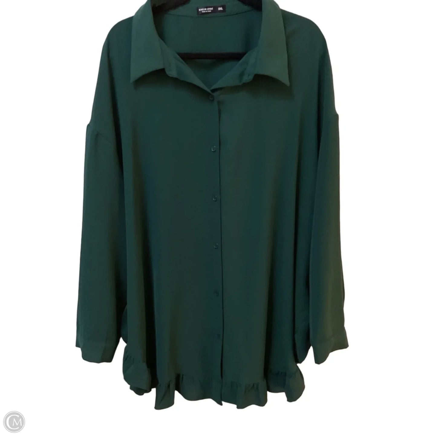 Top 3/4 Sleeve By Shein In Green, Size: 3x