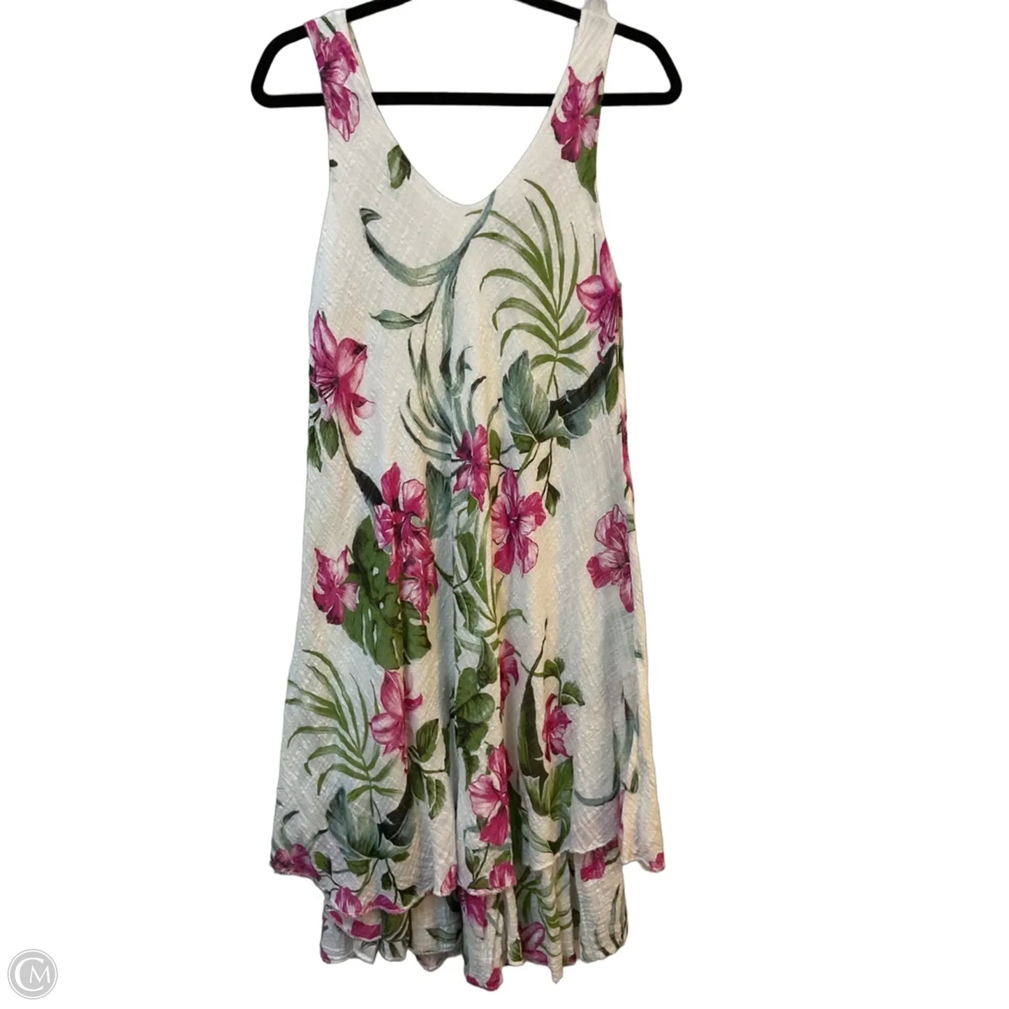 Dress Casual Midi By Clothes Mentor In Pink & White, Size: M