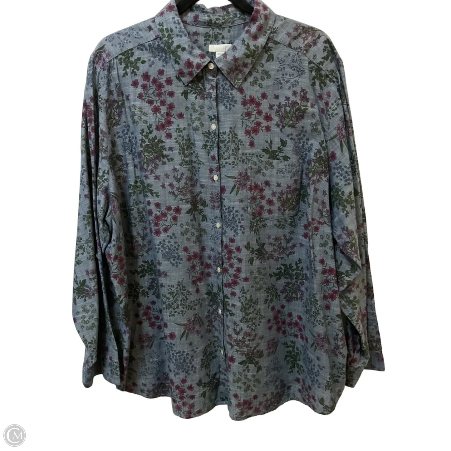 Top Long Sleeve By J. Jill In Floral Print, Size: 3x