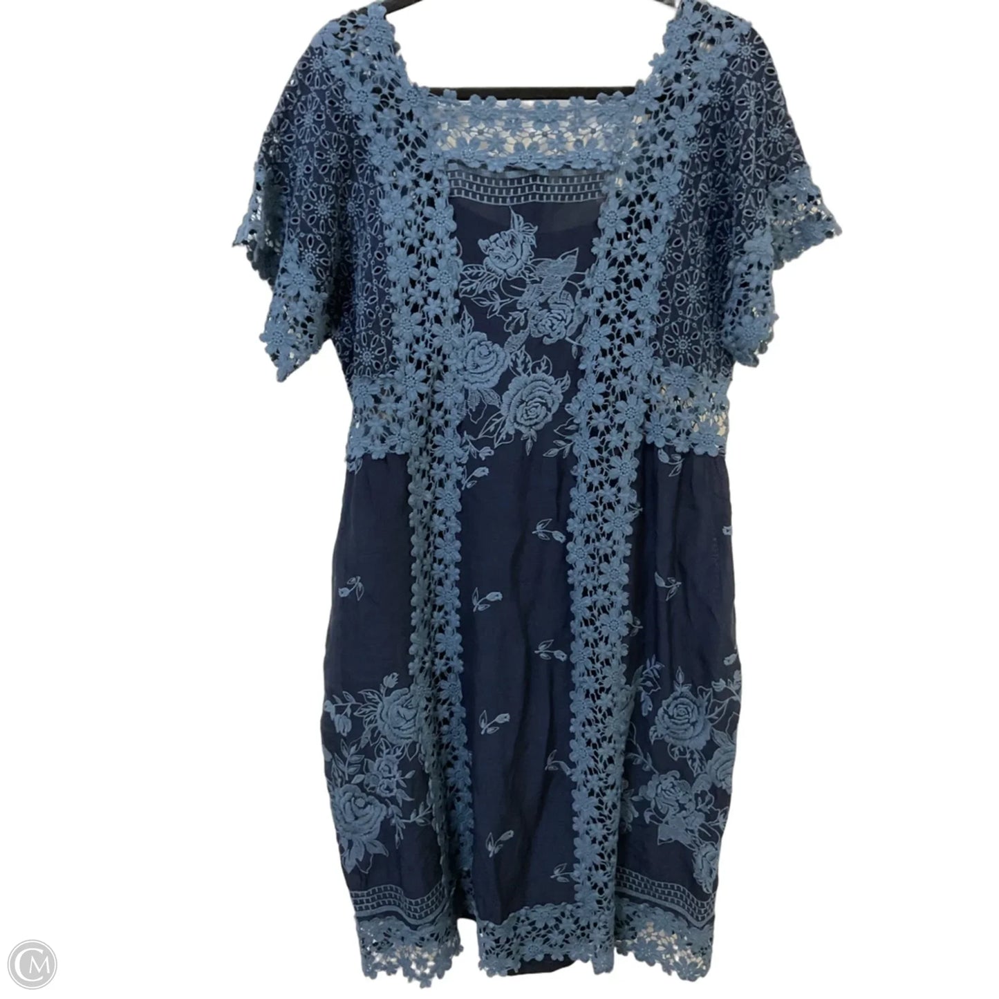 Dress Casual Midi By Johnny Was In Navy, Size: M