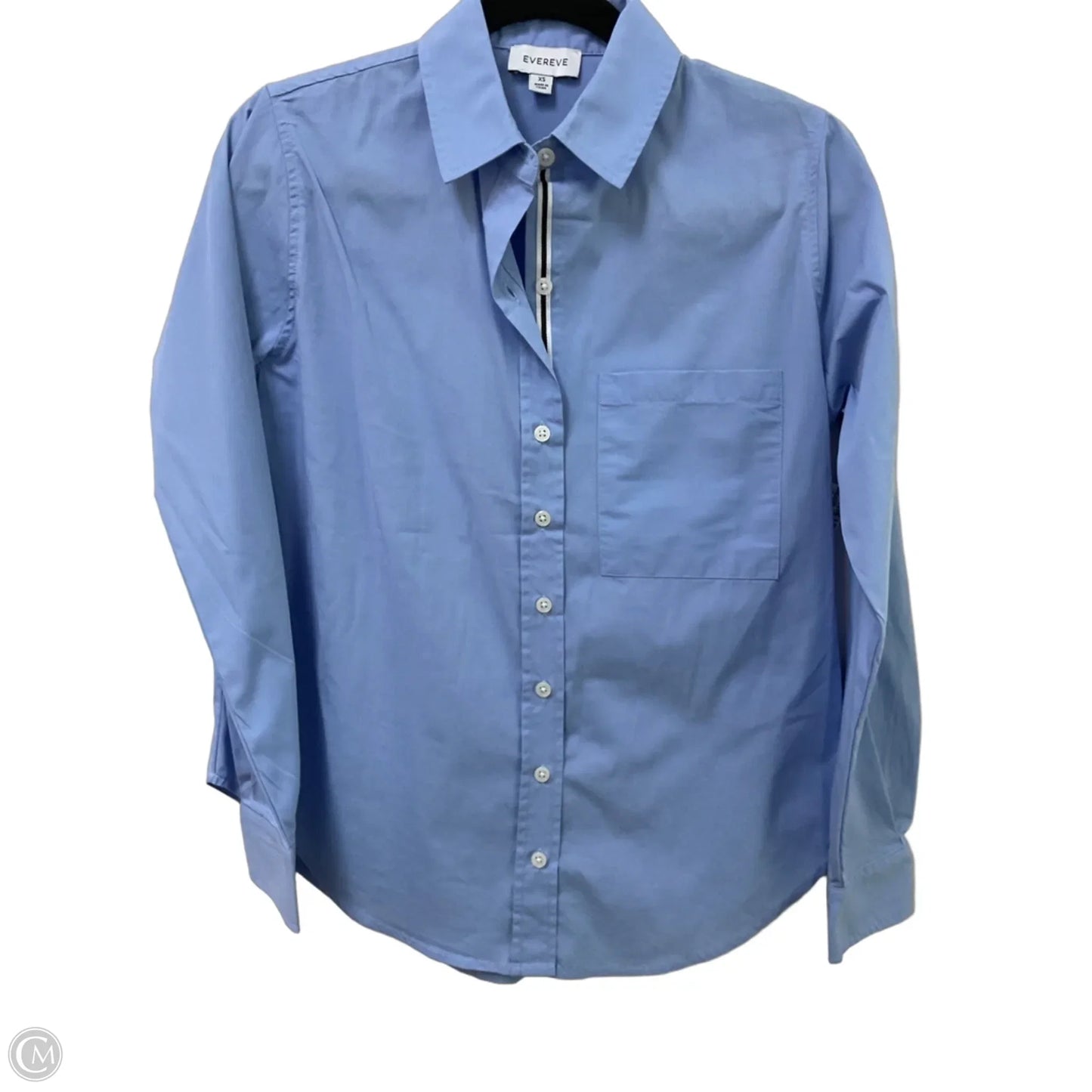 Top Long Sleeve By Evereve In Blue, Size: Xs