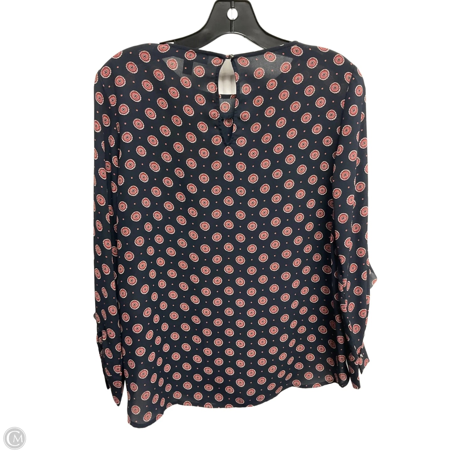 Blouse Long Sleeve By Banana Republic In Navy, Size: Xs