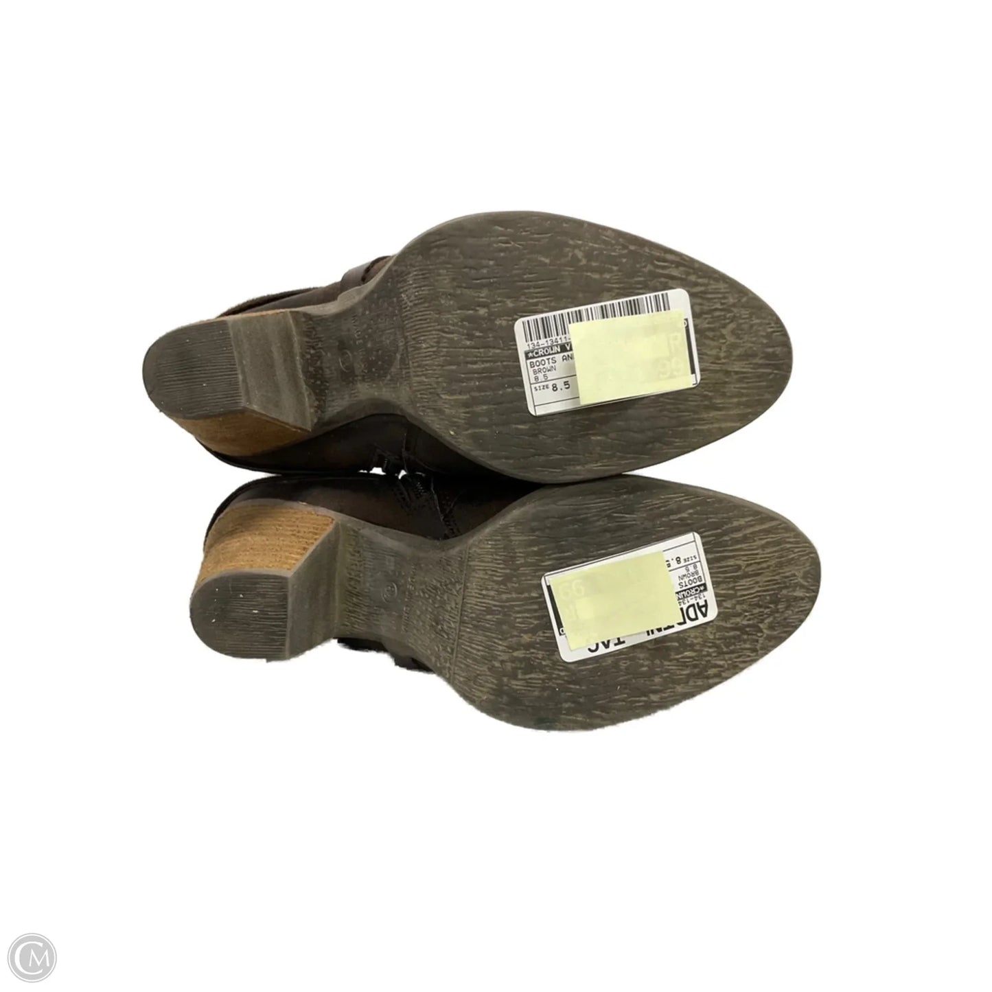 Boots Ankle Heels By Crown Vintage In Brown, Size: 8.5