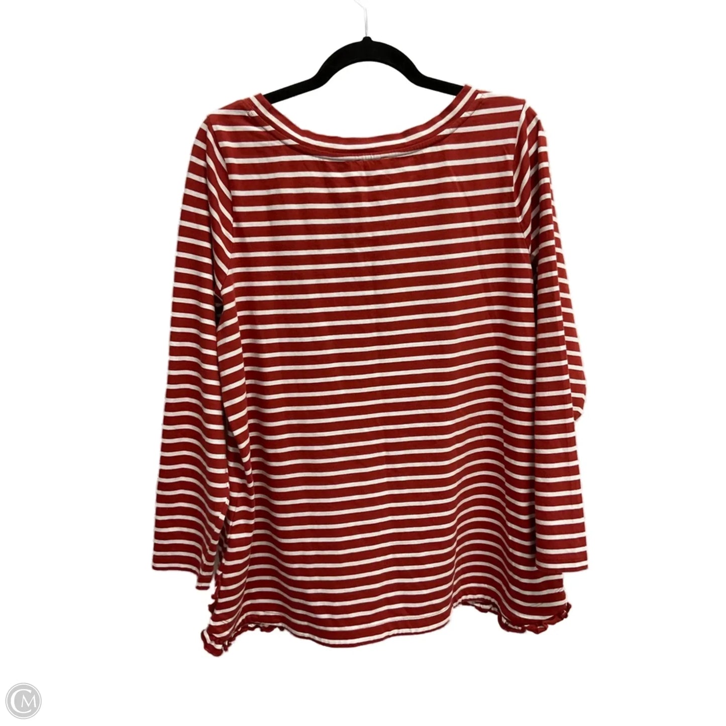 Top Long Sleeve By Talbots In Striped Pattern, Size: 1x