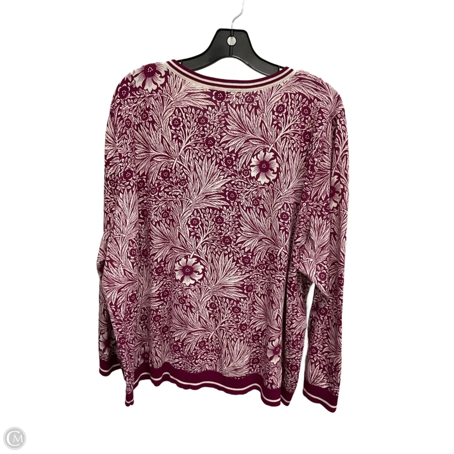Cardigan By Talbots In Floral Print, Size: 3x
