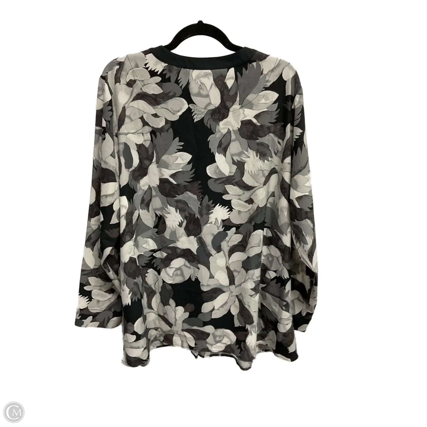 Blouse Long Sleeve By Isaac Mizrahi Live Qvc In Grey, Size: 2x