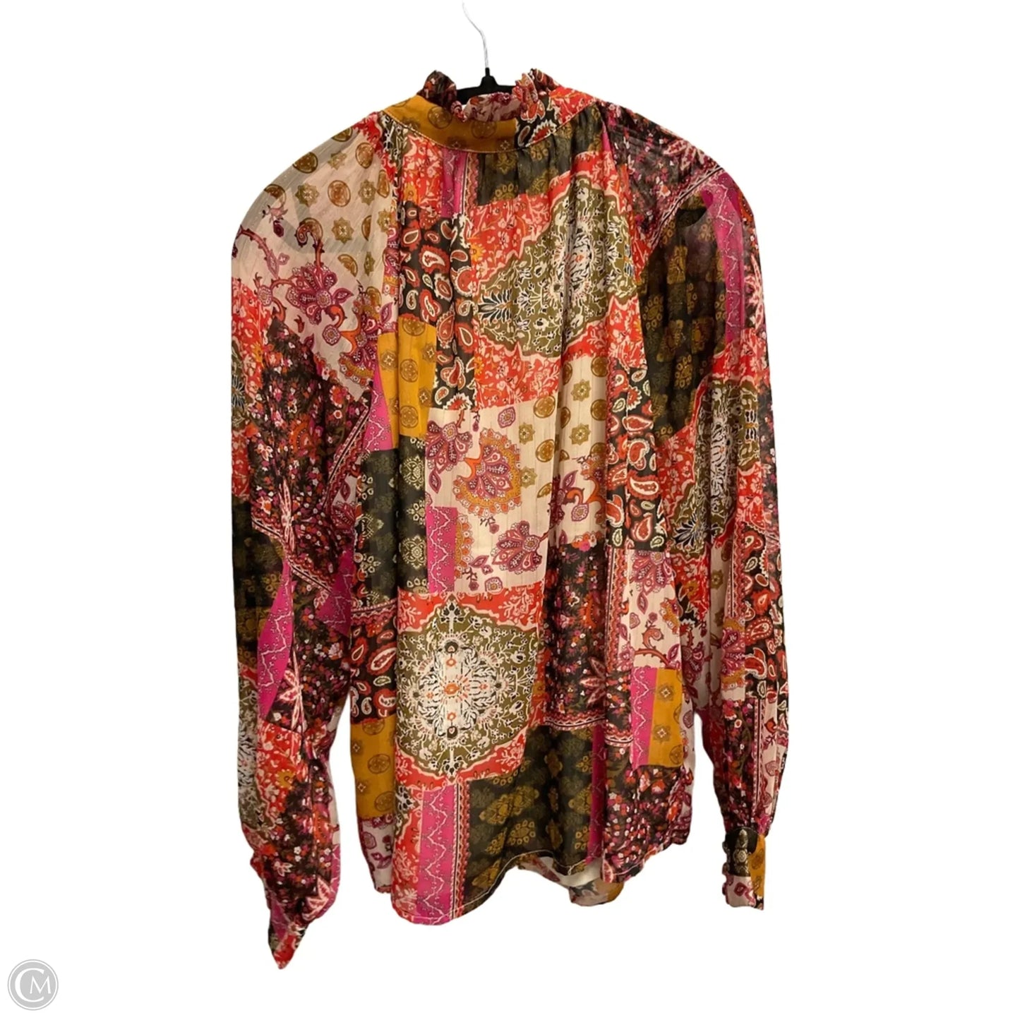Blouse Long Sleeve By Entro In Multi-colored, Size: L