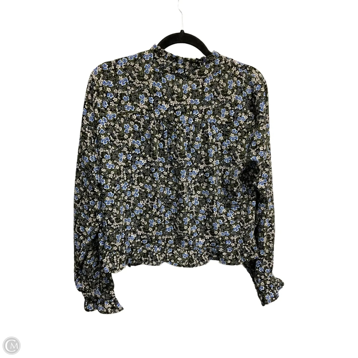 Blouse Long Sleeve By 41 Hawthorn In Floral Print, Size: M