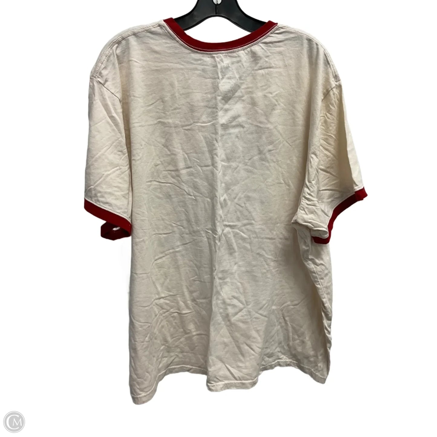 Top Short Sleeve Basic By Disney In Cream & Red, Size: 3x