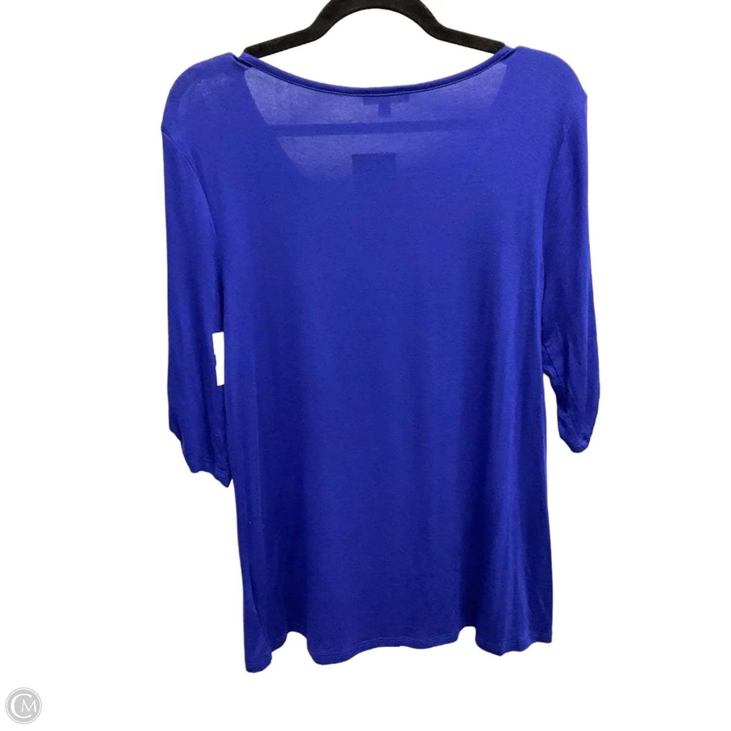 Top 3/4 Sleeve Basic By Zenana Outfitters In Blue, Size: L