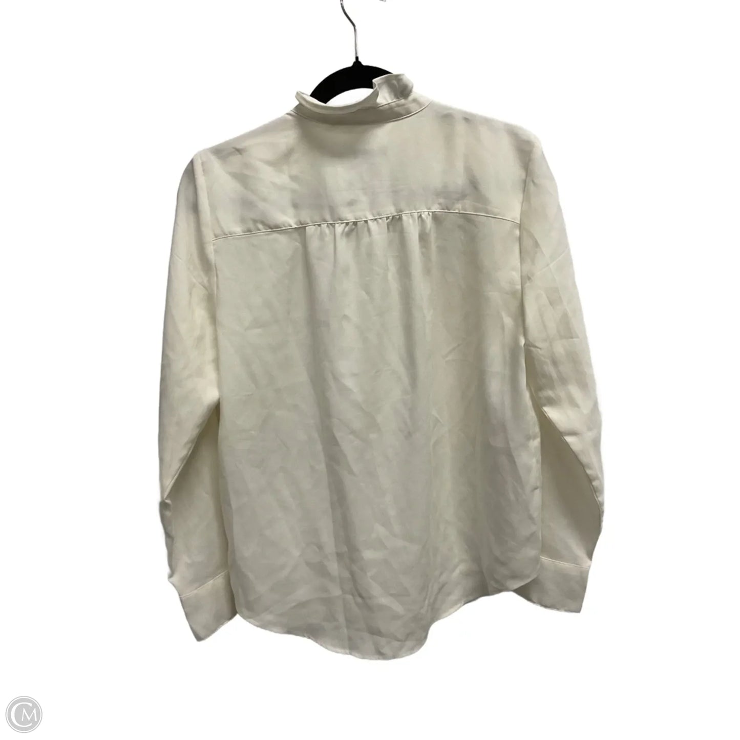 Blouse Long Sleeve By Ann Taylor In Cream, Size: S