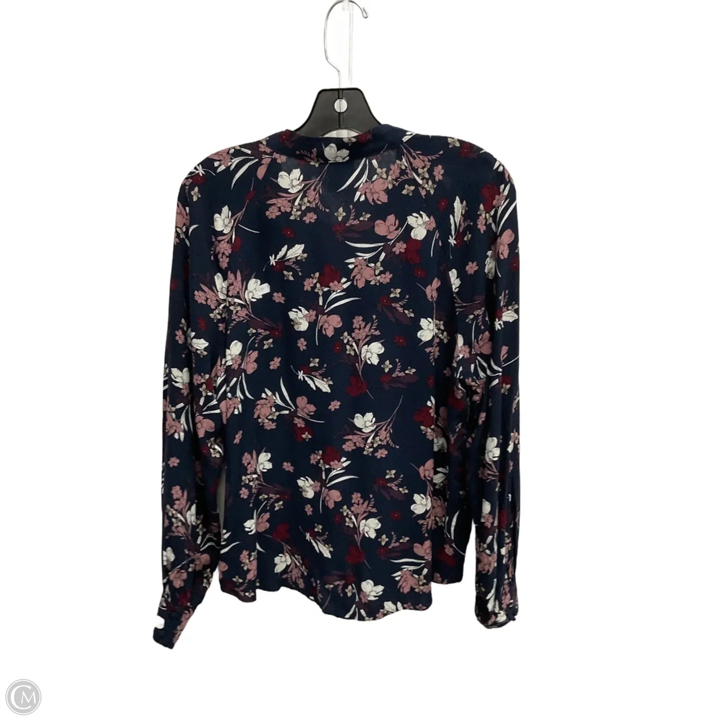 Blouse Long Sleeve By Liz Claiborne In Floral Print, Size: M