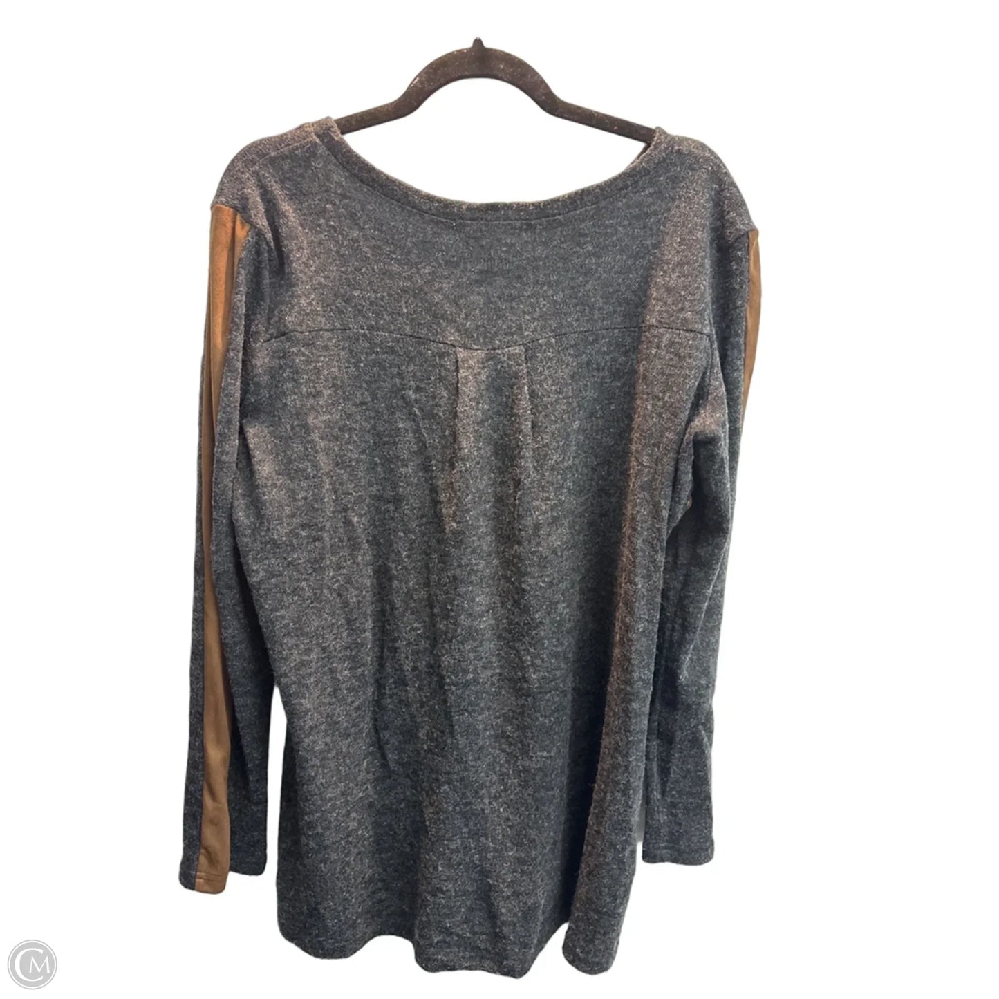 Top Long Sleeve By Ya In Brown & Grey, Size: M