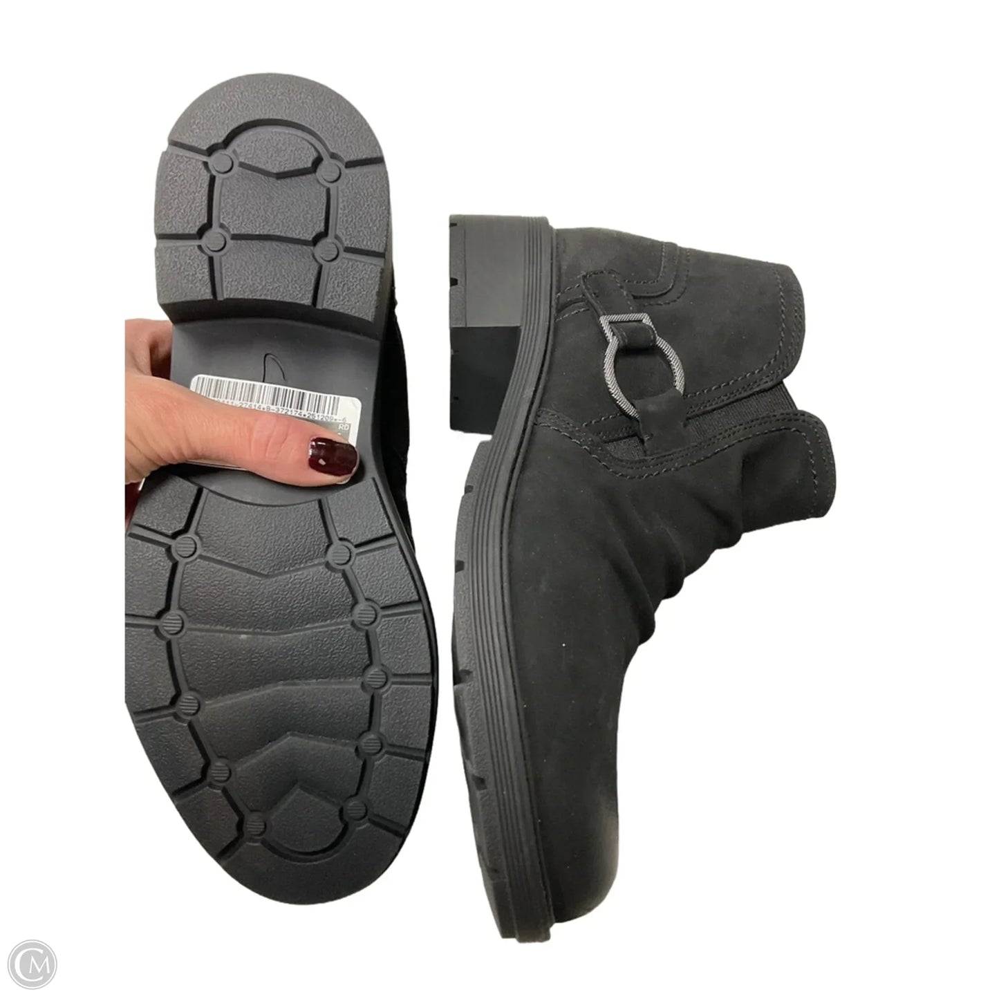 Boots Ankle Flats By Clarks In Black, Size: 9