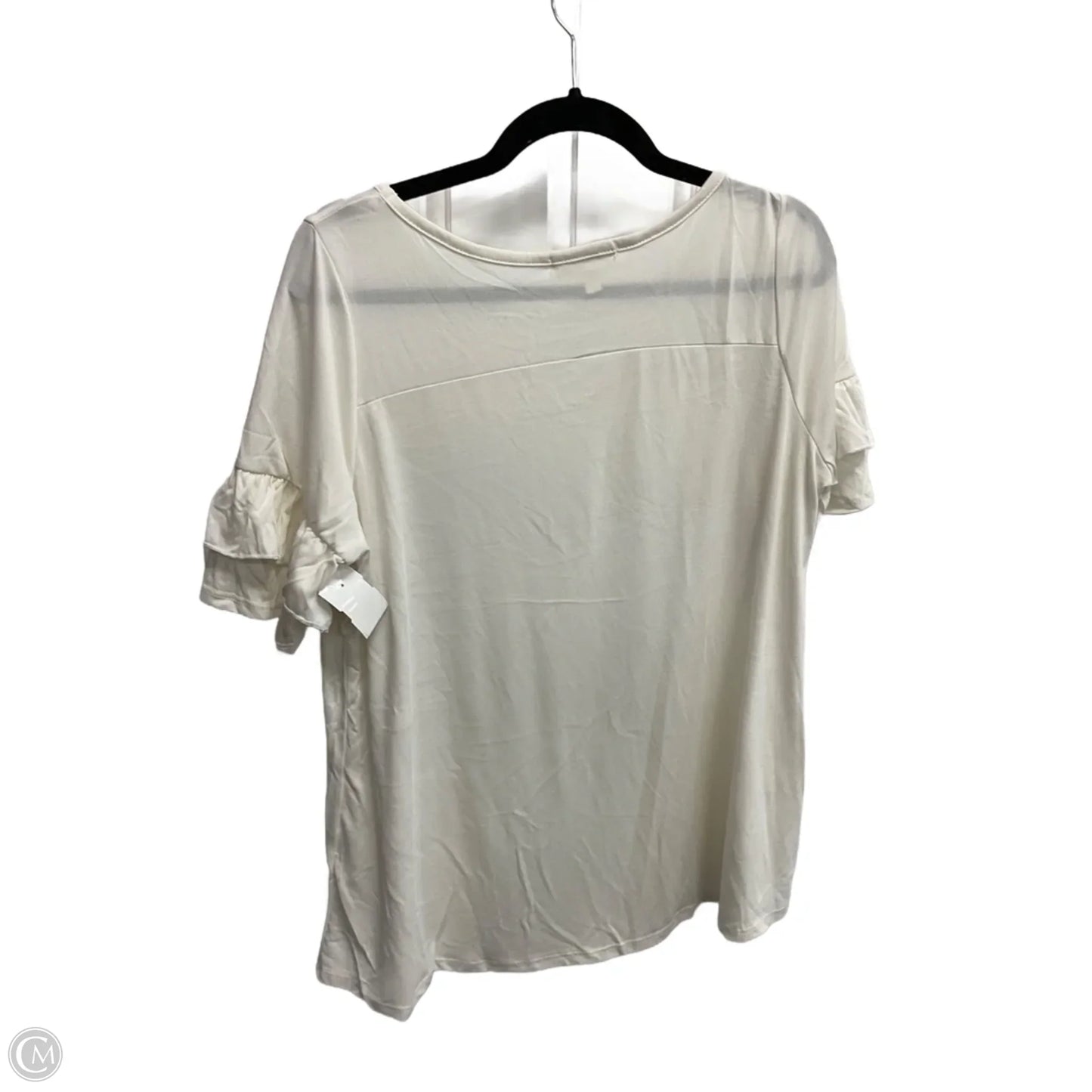 Top Short Sleeve By Hailey & Co In Cream, Size: 1x