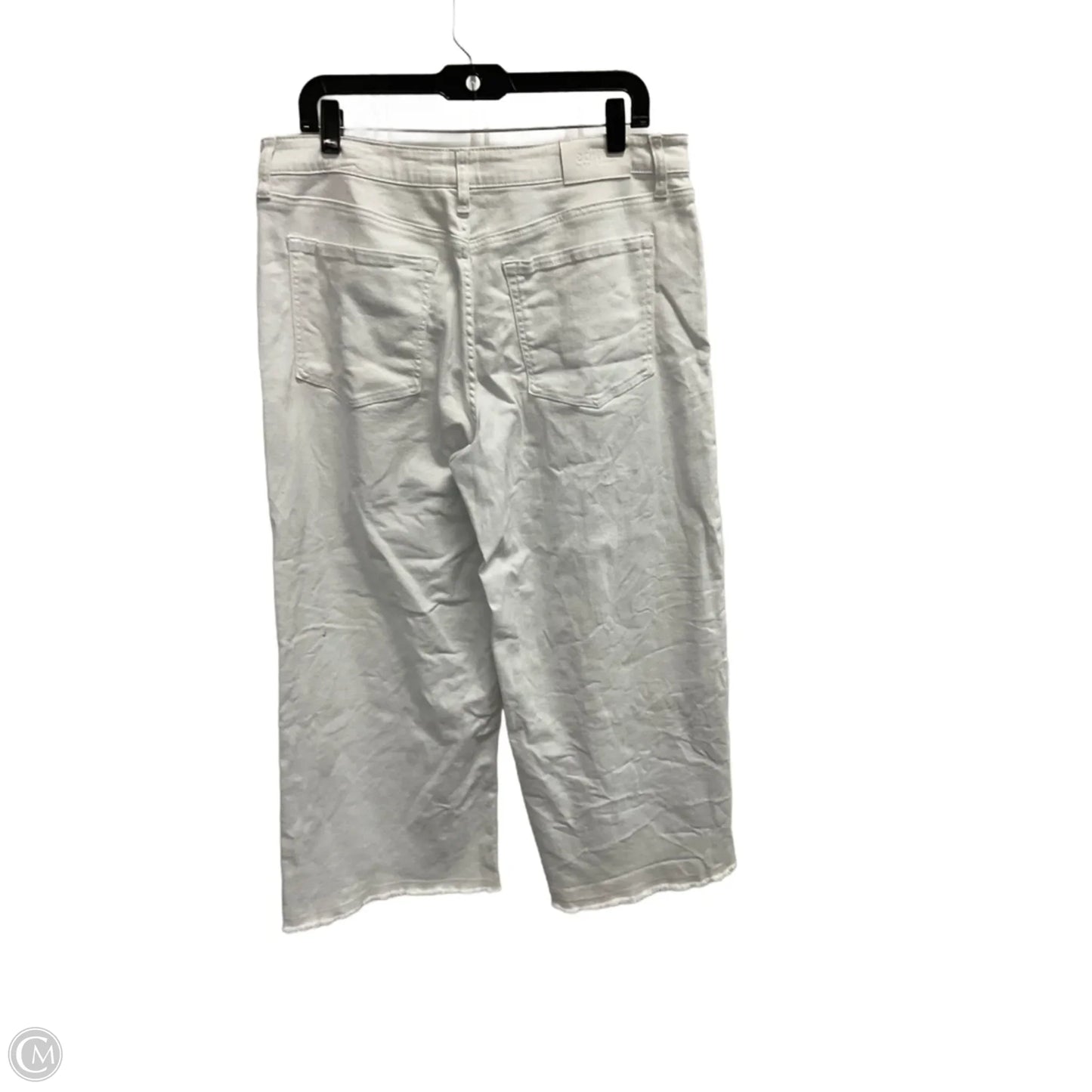 Jeans Wide Leg By Clothes Mentor In White Denim, Size: 12