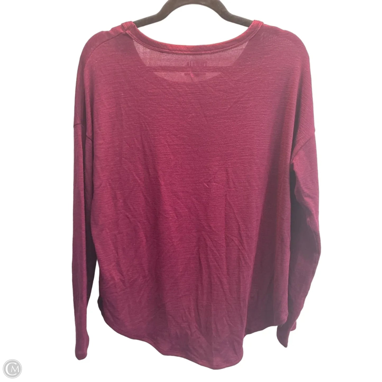 Top Long Sleeve Basic By Time And Tru In Maroon, Size: S