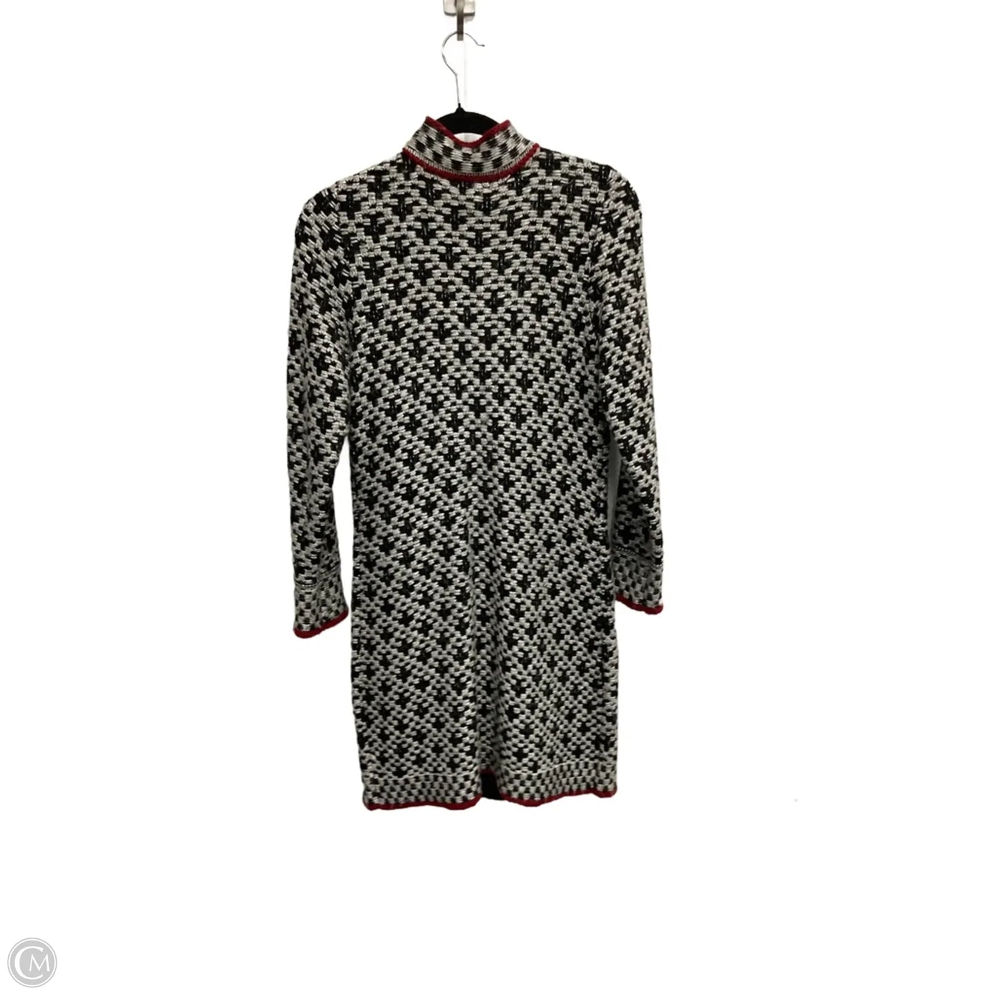 Sweater Cardigan By Chicos In Black & White, Size: S