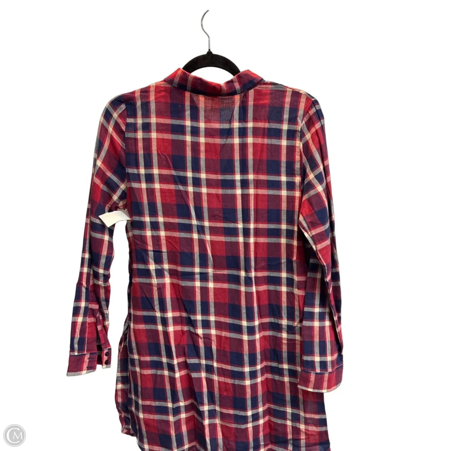Top Long Sleeve By Clothes Mentor In Plaid Pattern, Size: S