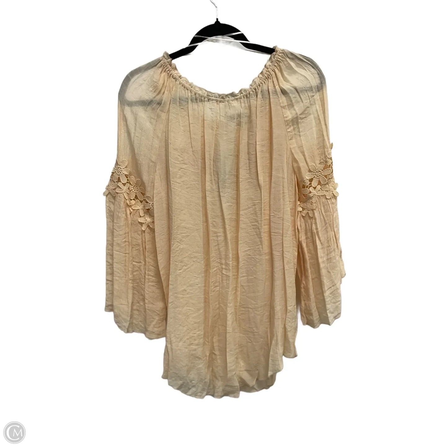 Top 3/4 Sleeve By Spense In Peach, Size: L