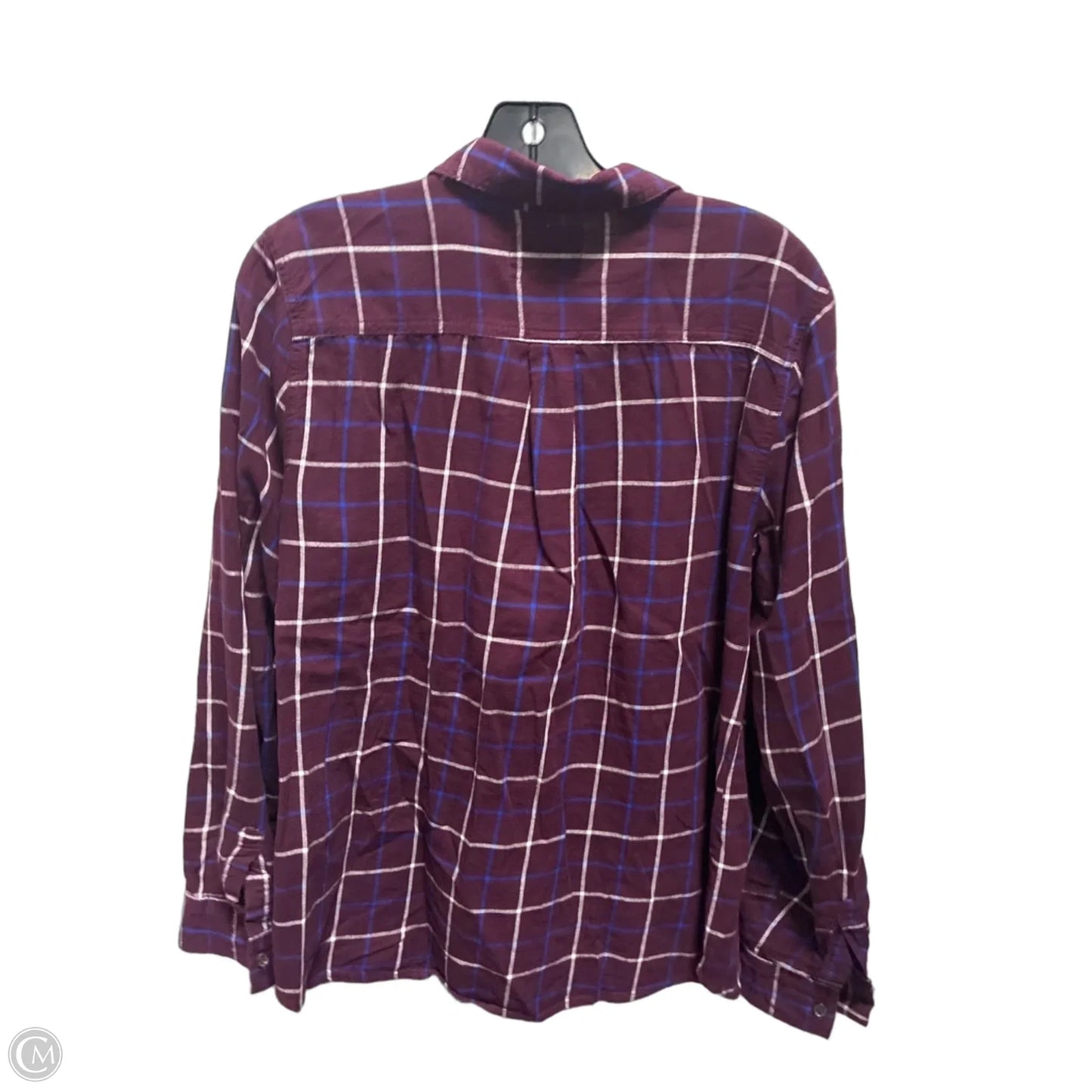 Top Long Sleeve By Old Navy In Plaid Pattern, Size: L