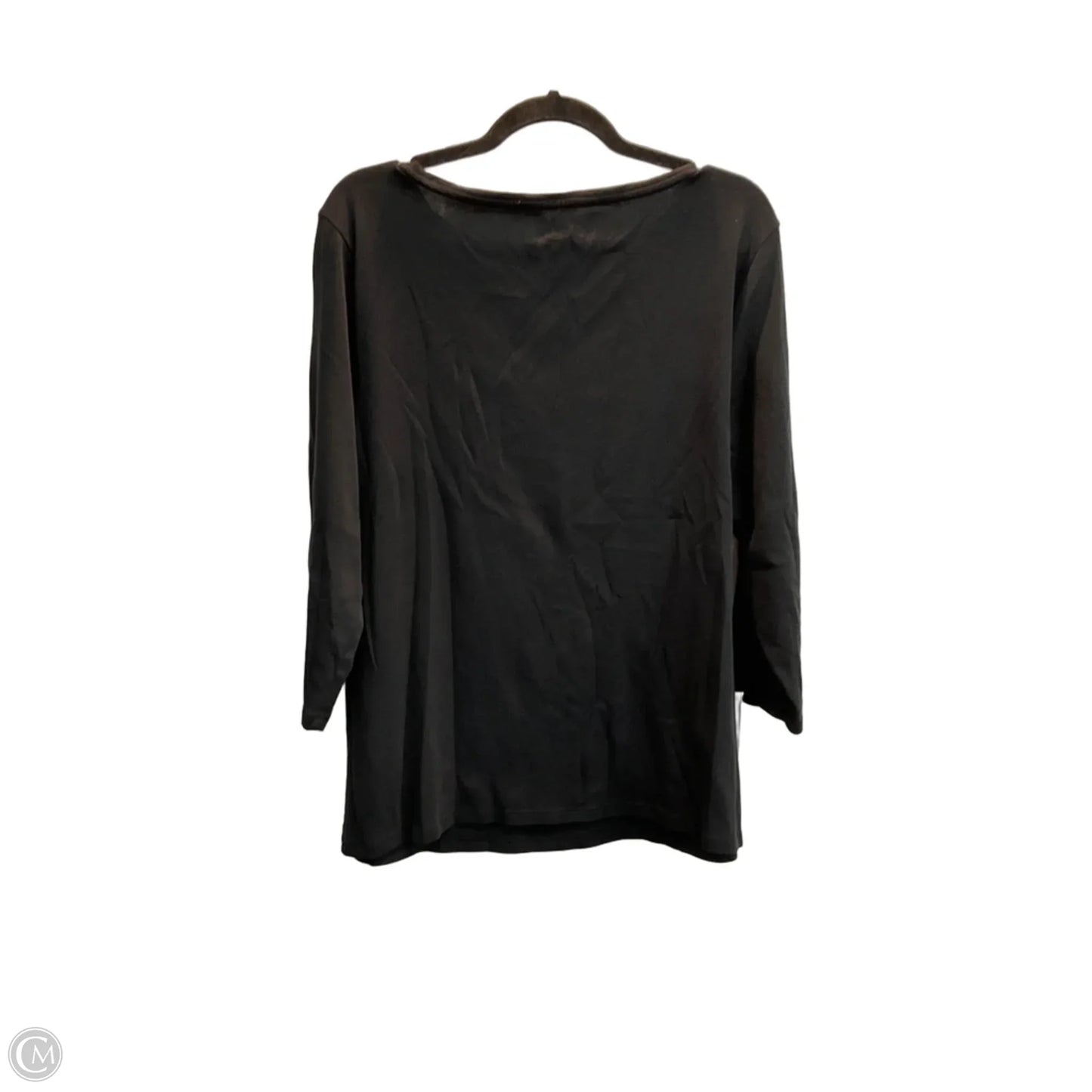 Top 3/4 Sleeve Basic By Talbots In Black, Size: 2x