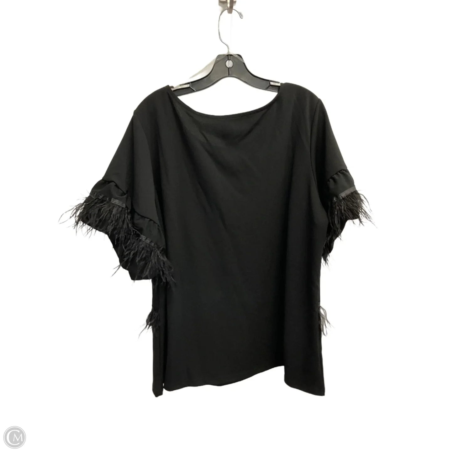 Top Short Sleeve By Ashley Stewart In Black, Size: 2x
