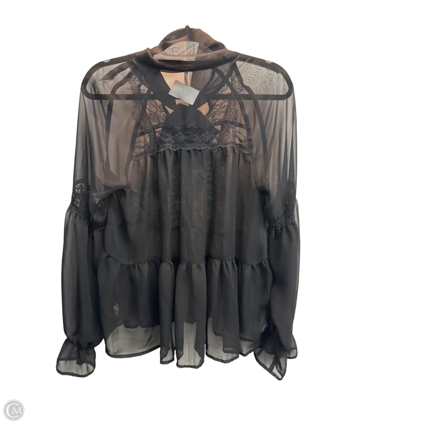 Blouse Long Sleeve By Free People In Black, Size: M