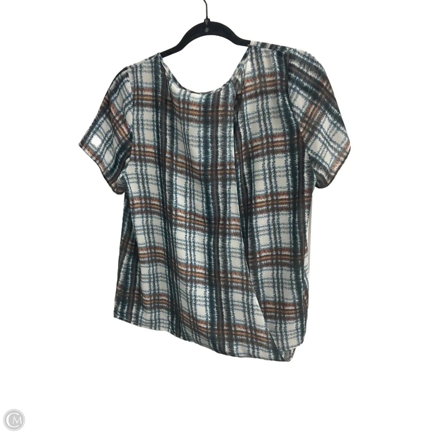 Top Short Sleeve By Maeve In Plaid Pattern, Size: M