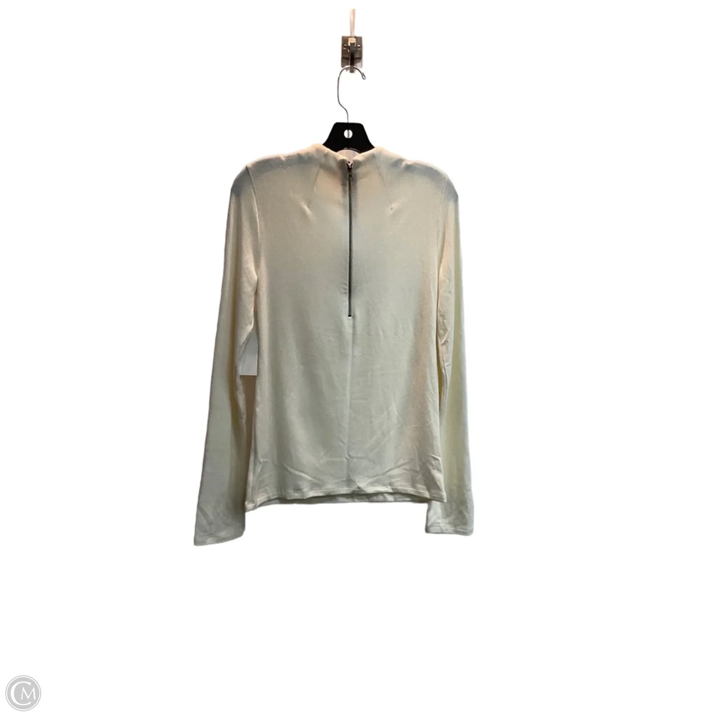 Top Long Sleeve Designer By Alice + Olivia In Cream, Size: L