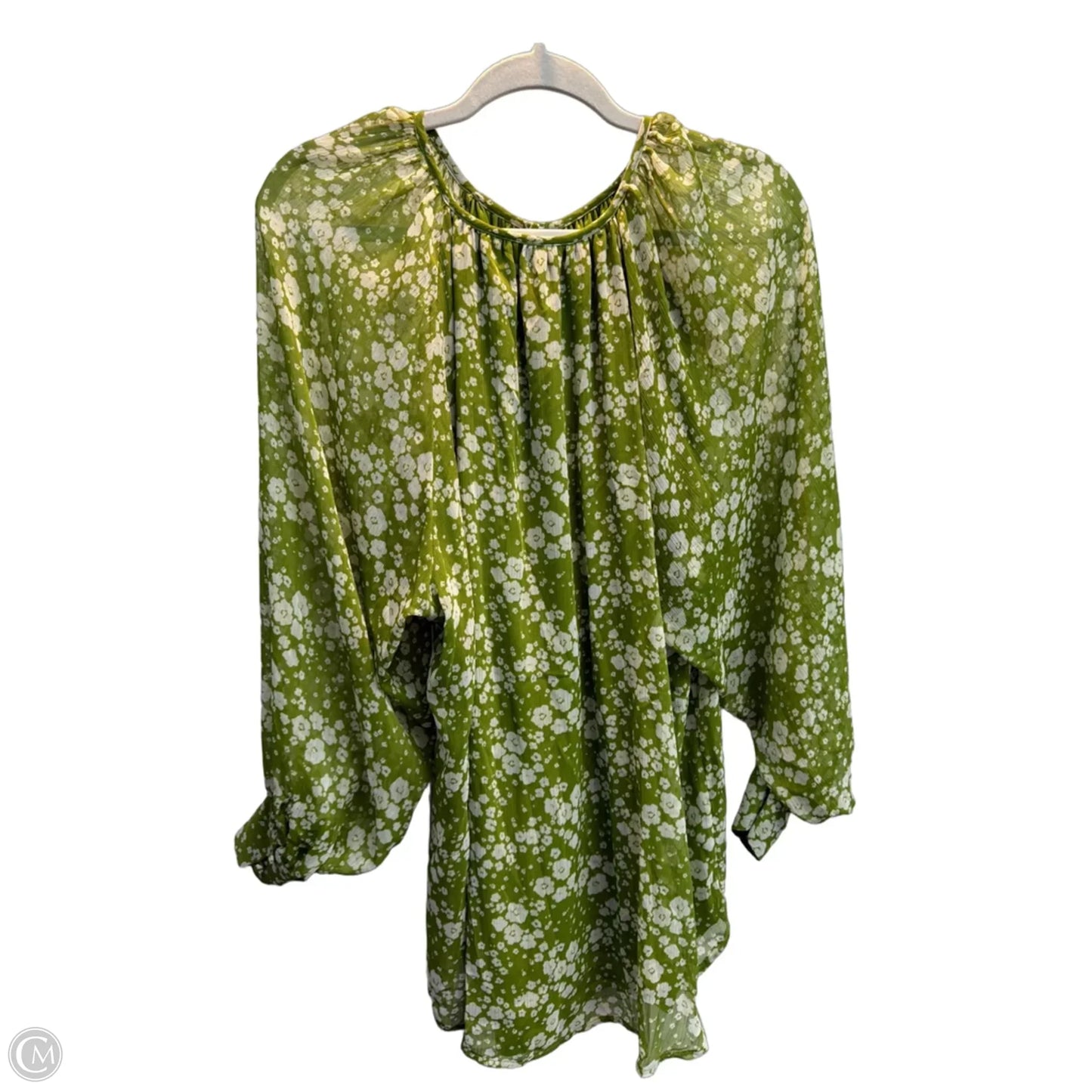 Blouse Long Sleeve By Lc Lauren Conrad In Green, Size: Xxl