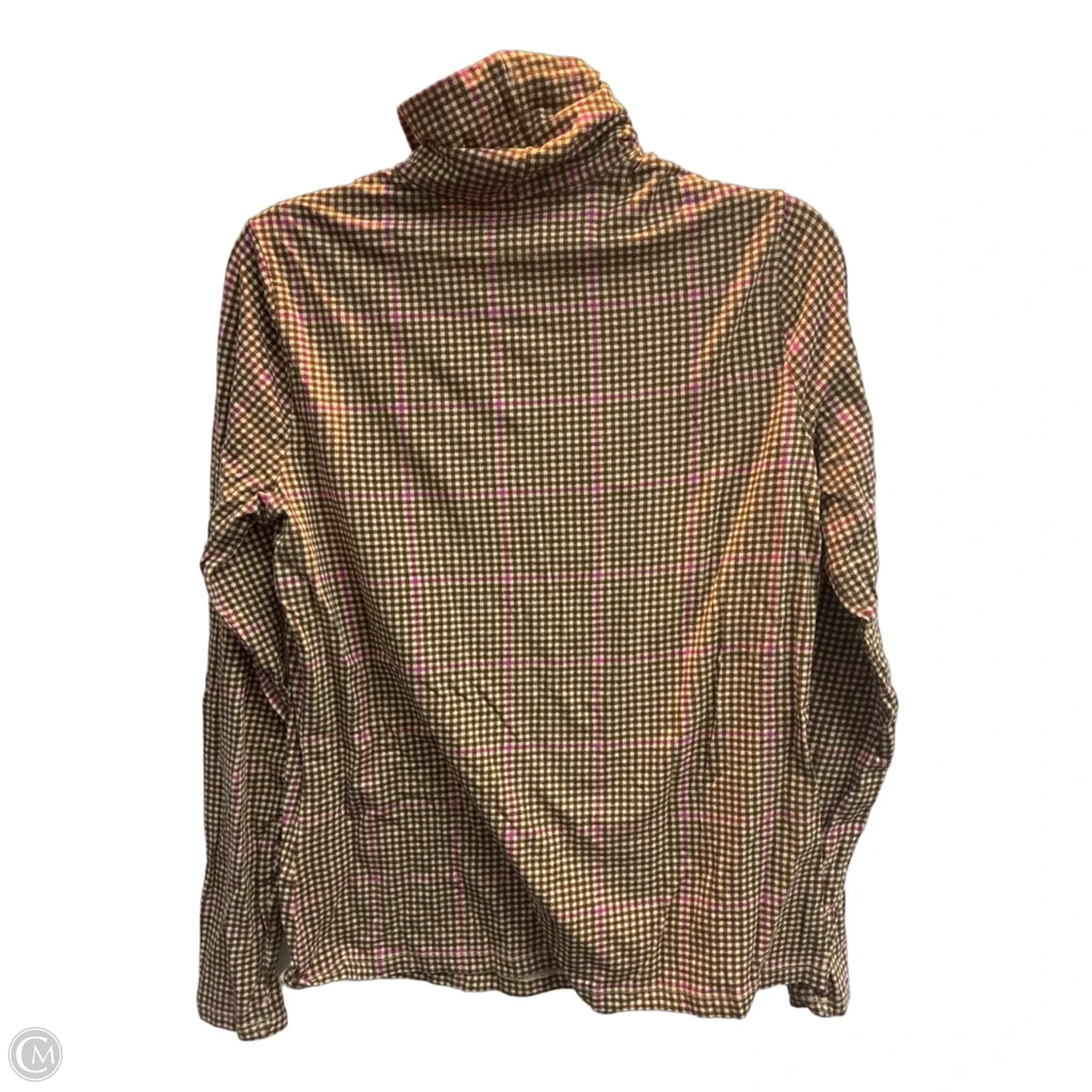 Top Long Sleeve Basic By Lands End In Brown, Size: M