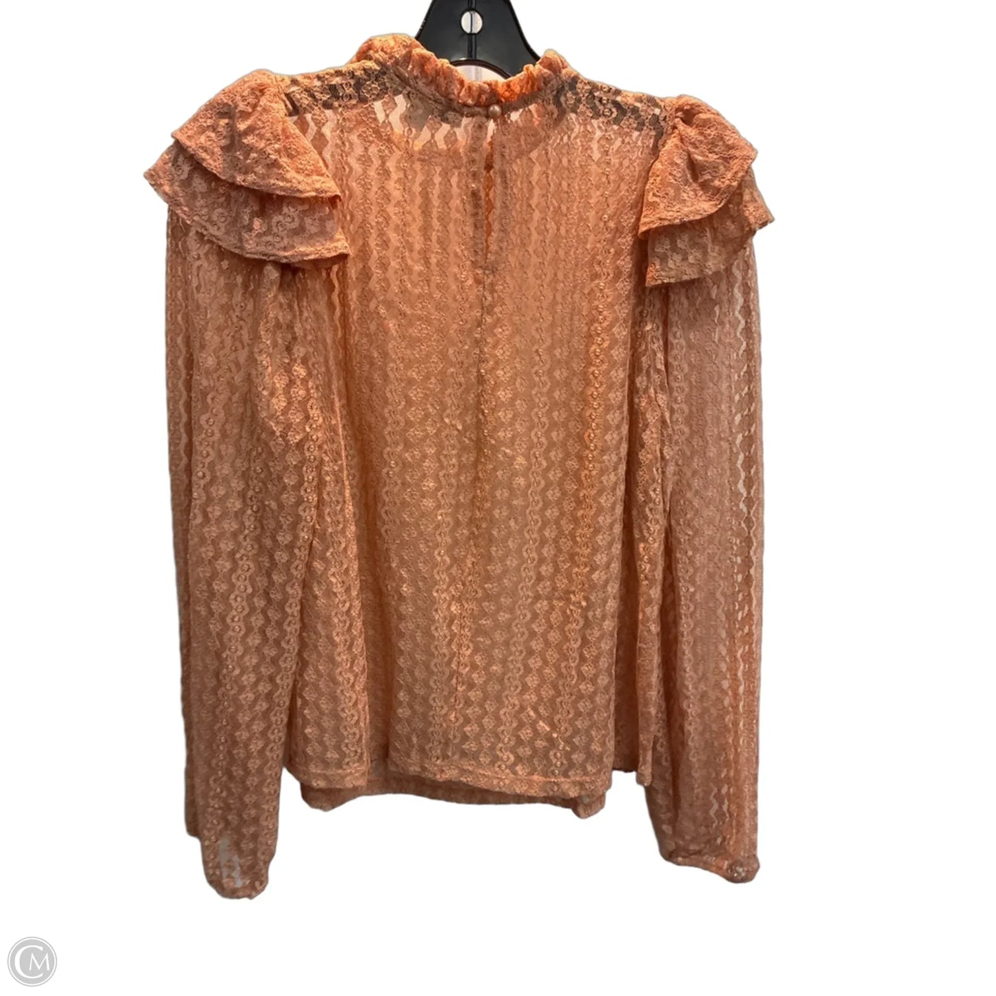 Blouse Long Sleeve By Haute Monde In Orange, Size: M