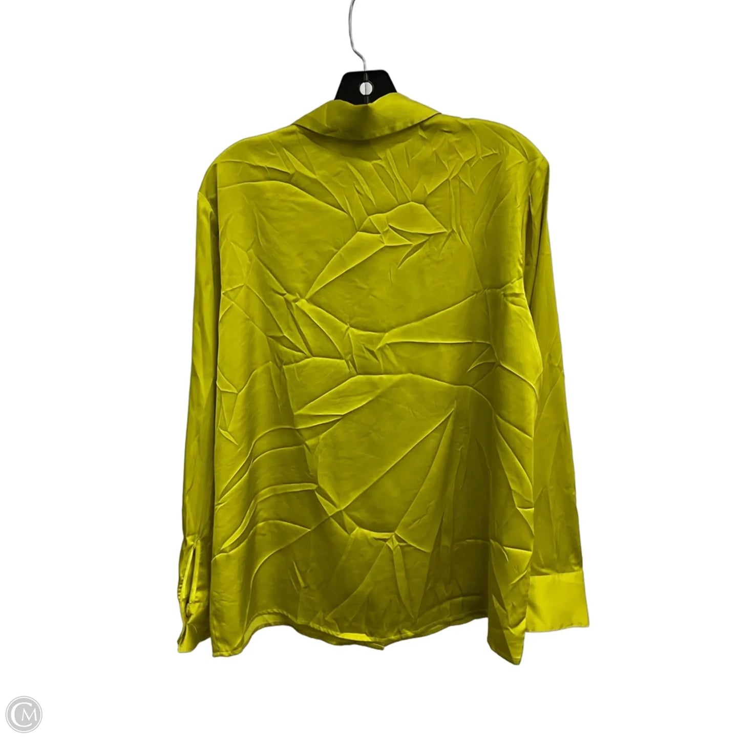 Blouse Long Sleeve By Maison Damelie In Chartreuse, Size: L