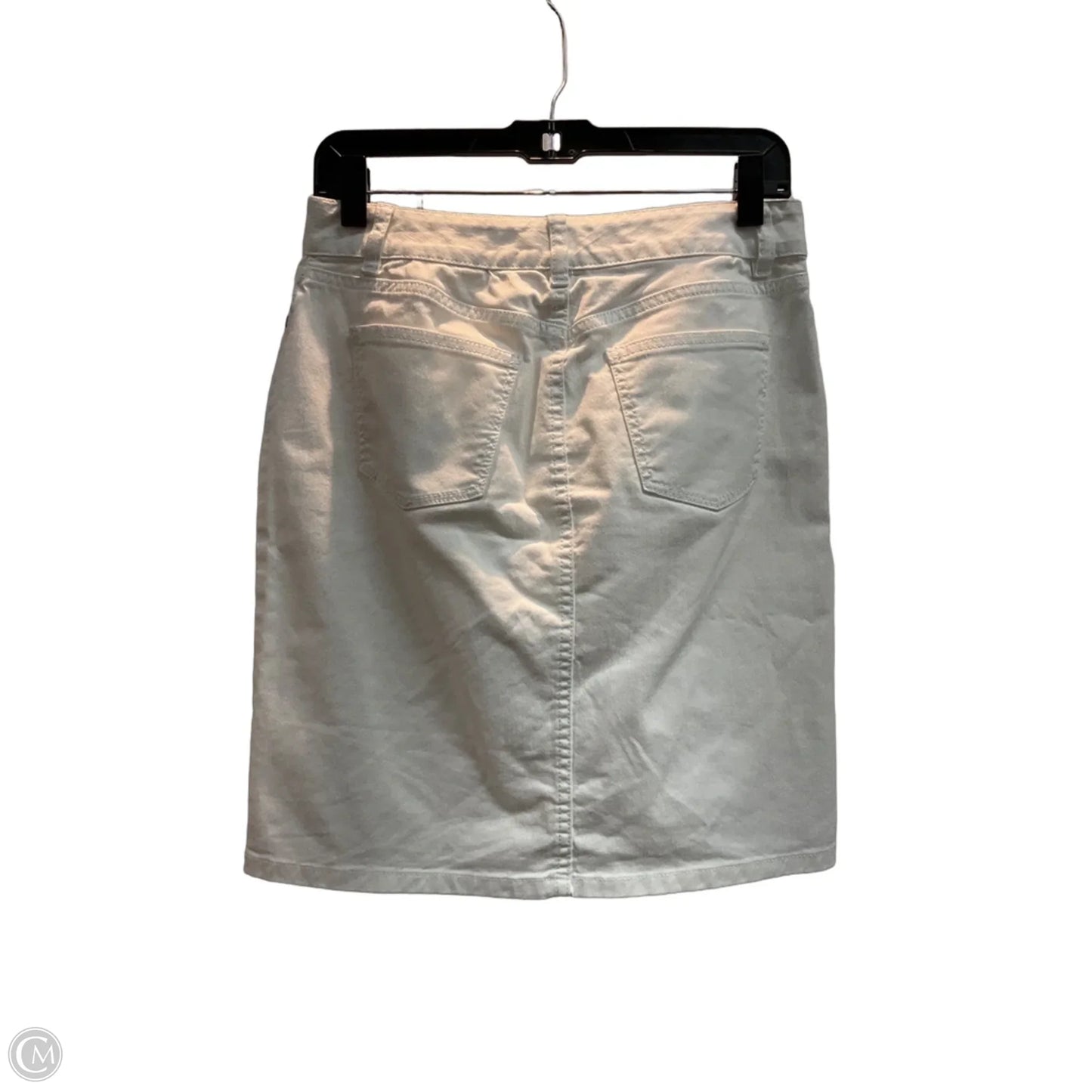 Skirt Midi By Talbots In White Denim, Size: 4p