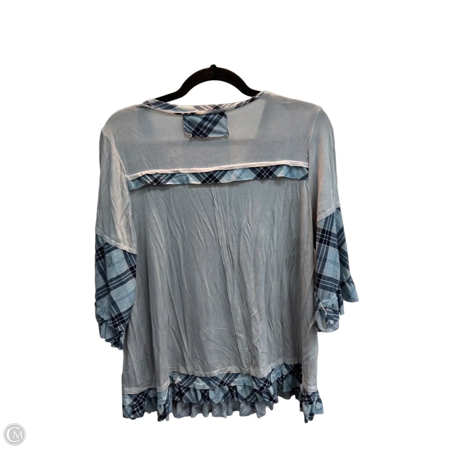 Top 3/4 Sleeve By Pol In Blue, Size: S