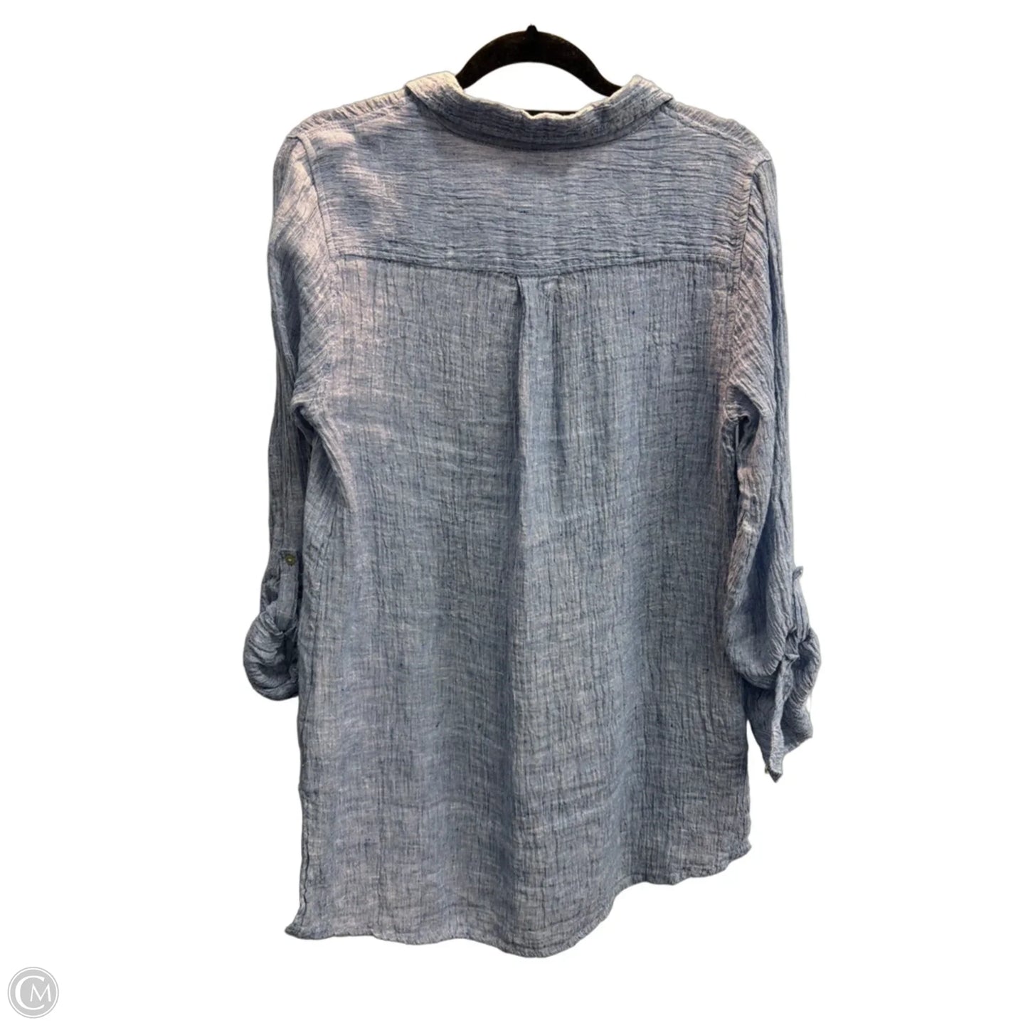 Tunic 3/4 Sleeve By Tahari In Blue, Size: M