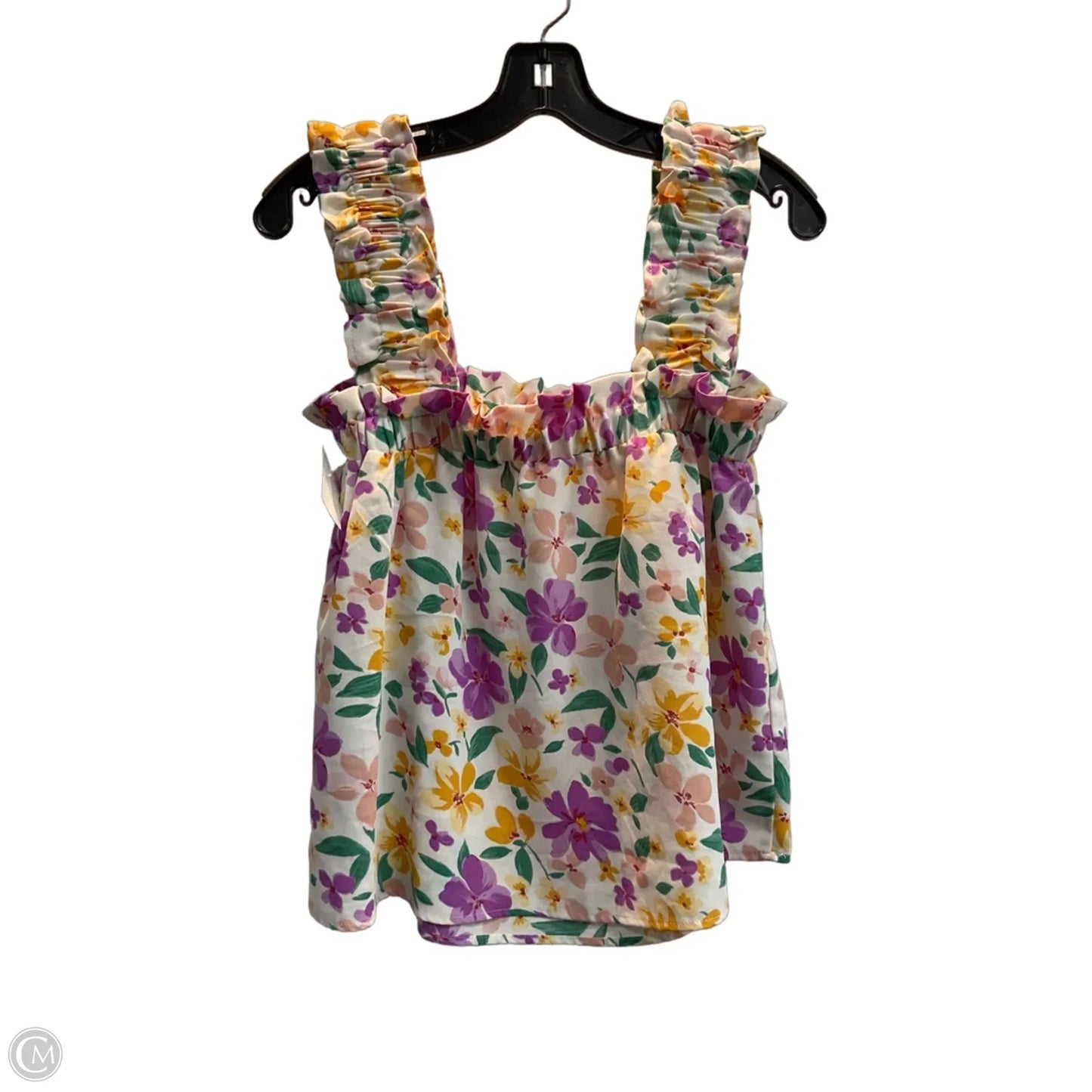 Top Sleeveless By Blu Pepper In Floral Print, Size: S