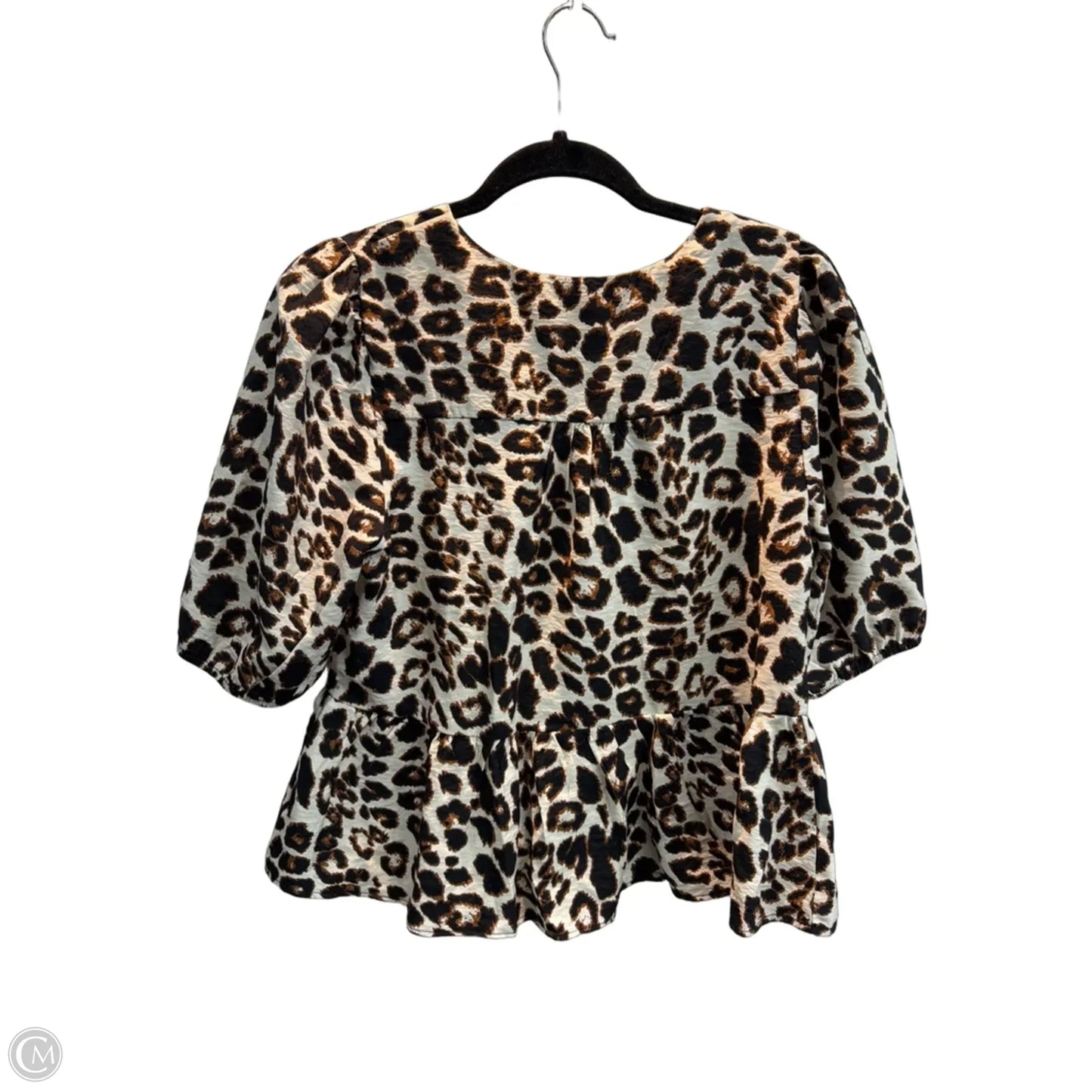 Top Short Sleeve By Monteau In Leopard Print, Size: L