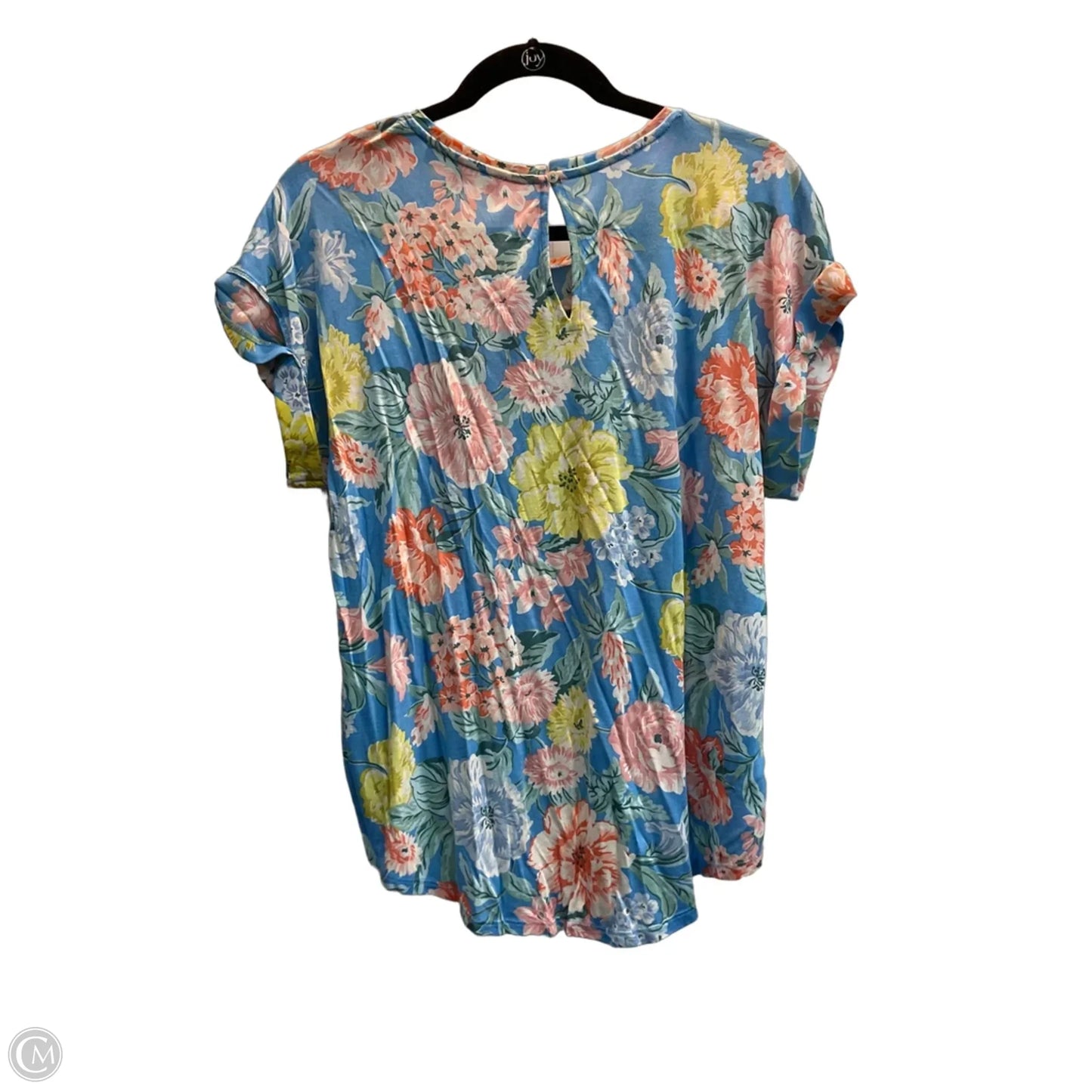 Top Short Sleeve By Loft In Floral Print, Size: M
