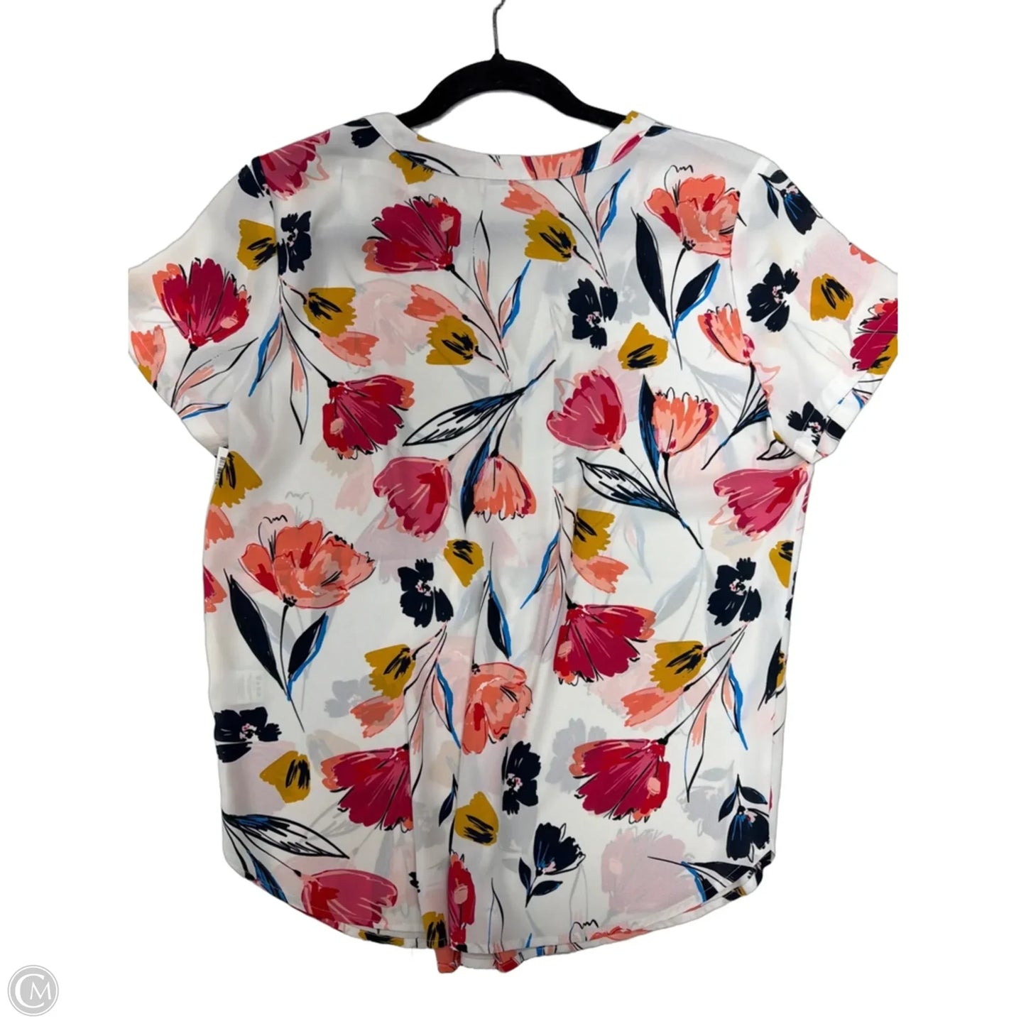 Top Short Sleeve By Van Heusen In Floral Print, Size: M