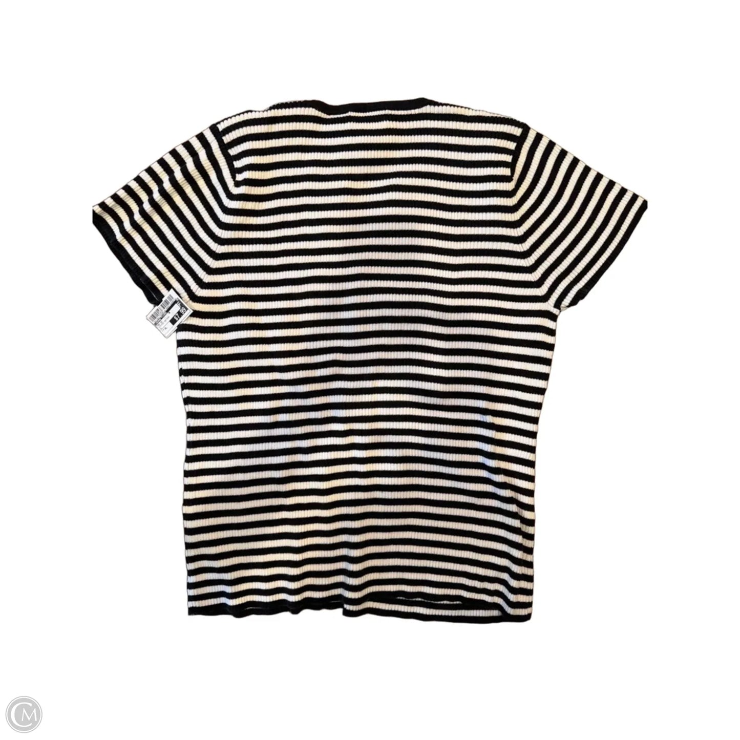Top Short Sleeve By Jeanne Pierre In Striped Pattern, Size: Xl