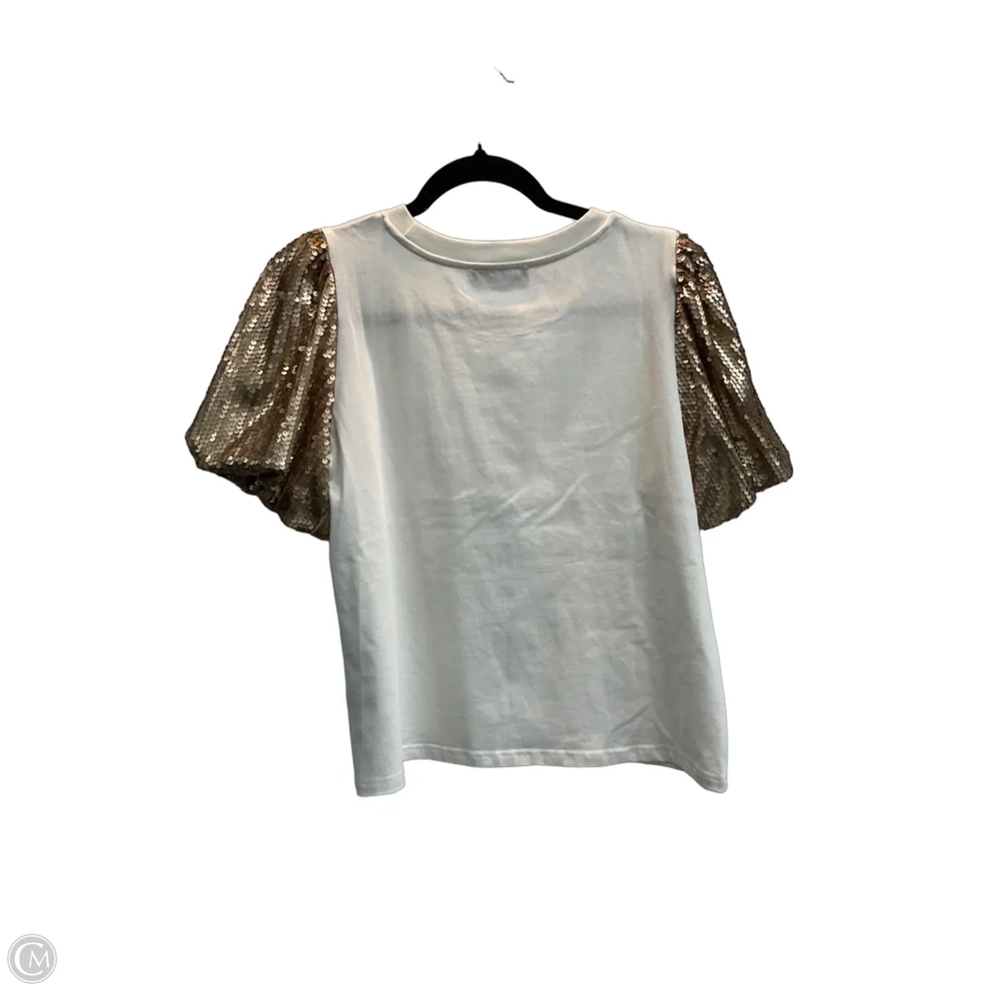 Top Short Sleeve By Blue B In Gold & White, Size: M