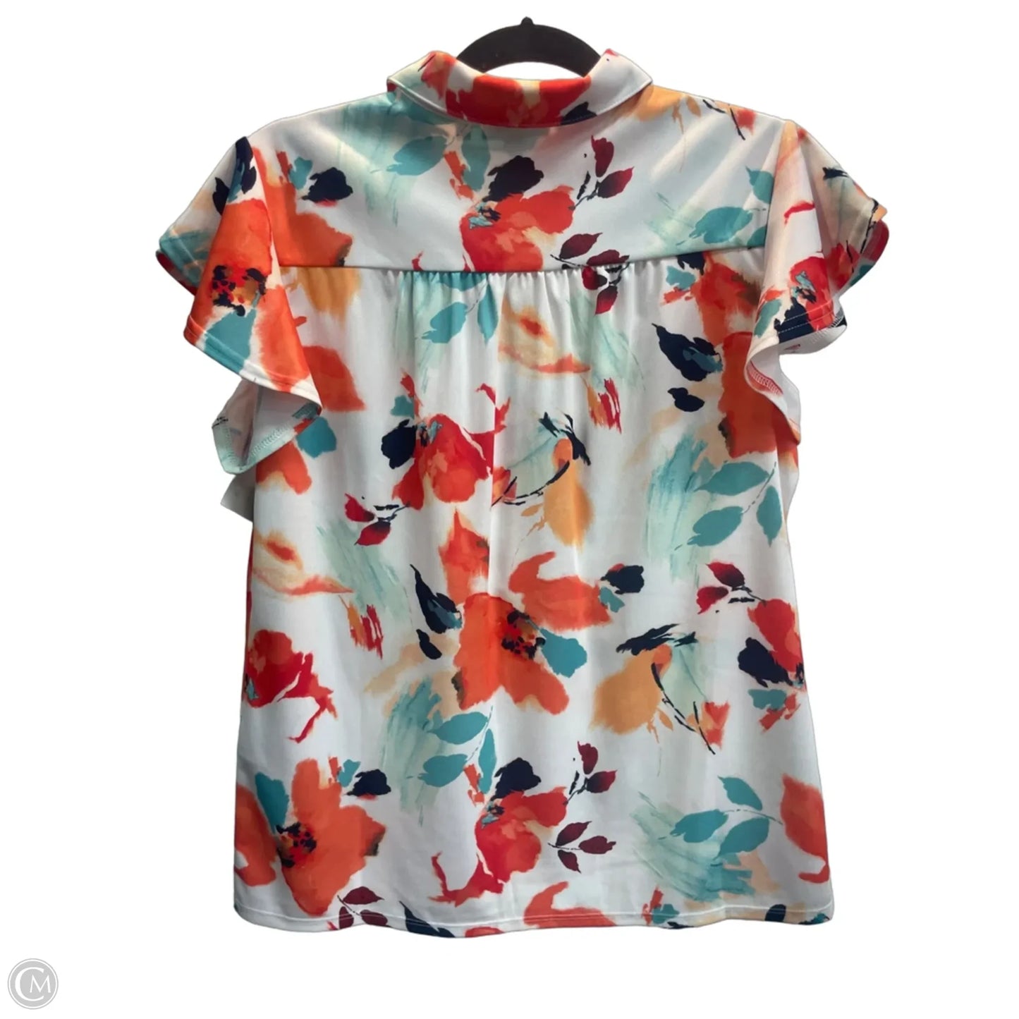 Top Short Sleeve By Chicos In Floral Print, Size: M